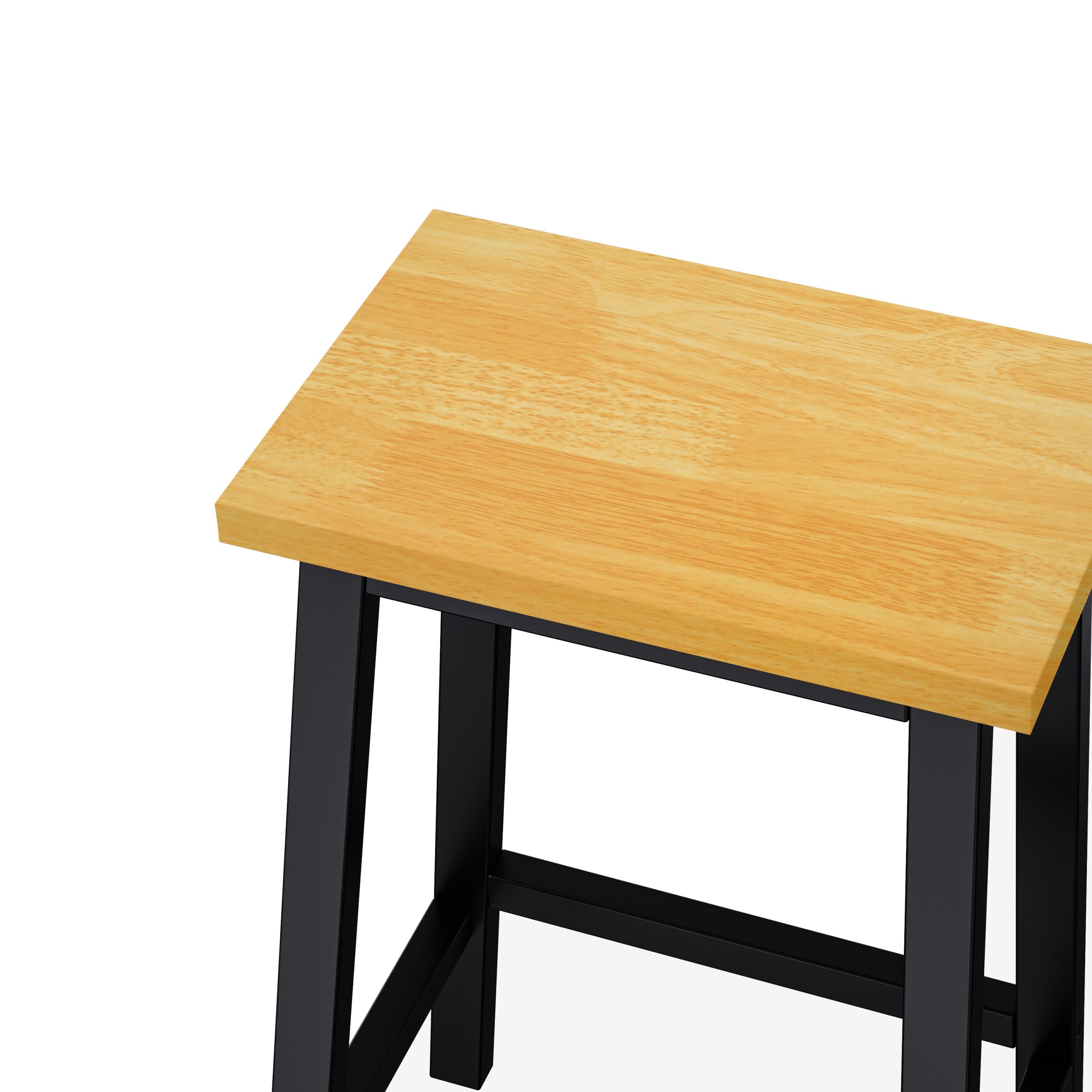 K&K Solid Wood Bar Stools (Not Cheap Iron), 25.6" Tall Set of 2 Bar Chairs, Kitchen Counter Stools with Footrests, Farmhouse Stools for Dining Room, Kitchen, Counter, Black - Image 6