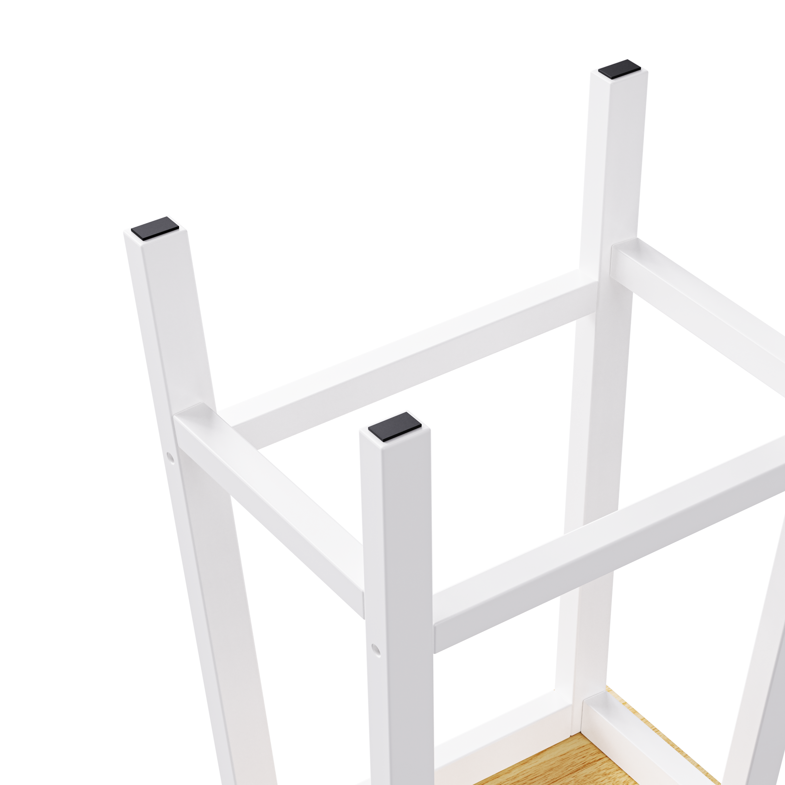 K&K Solid Wood Bar Stools (Not Cheap Iron), 25.6" Tall Set of 2 Bar Chairs, Kitchen Counter Stools with Footrests, Farmhouse Stools for Dining Room, Kitchen, Counter, White - Image 5