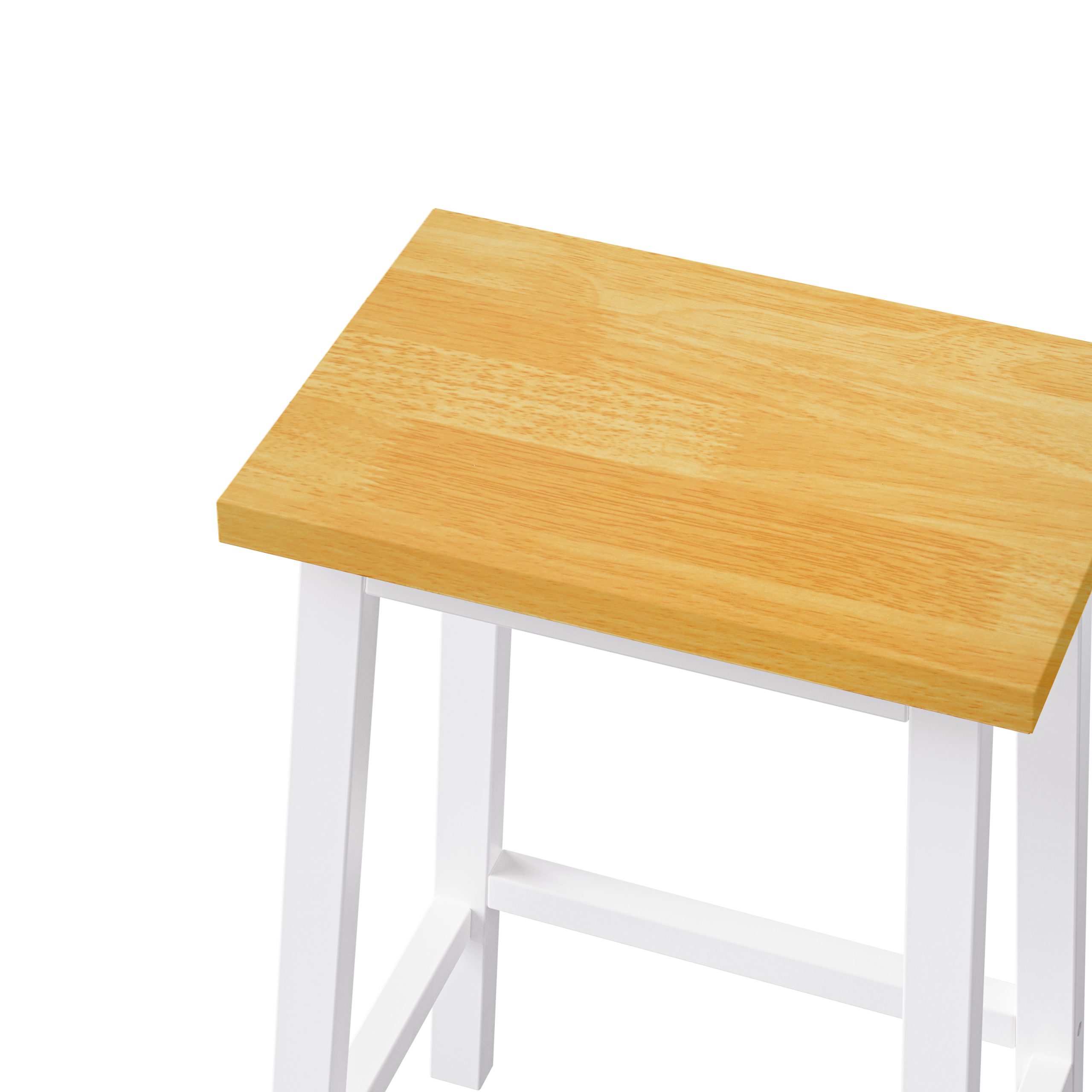 K&K Solid Wood Bar Stools (Not Cheap Iron), 25.6" Tall Set of 2 Bar Chairs, Kitchen Counter Stools with Footrests, Farmhouse Stools for Dining Room, Kitchen, Counter, White - Image 6