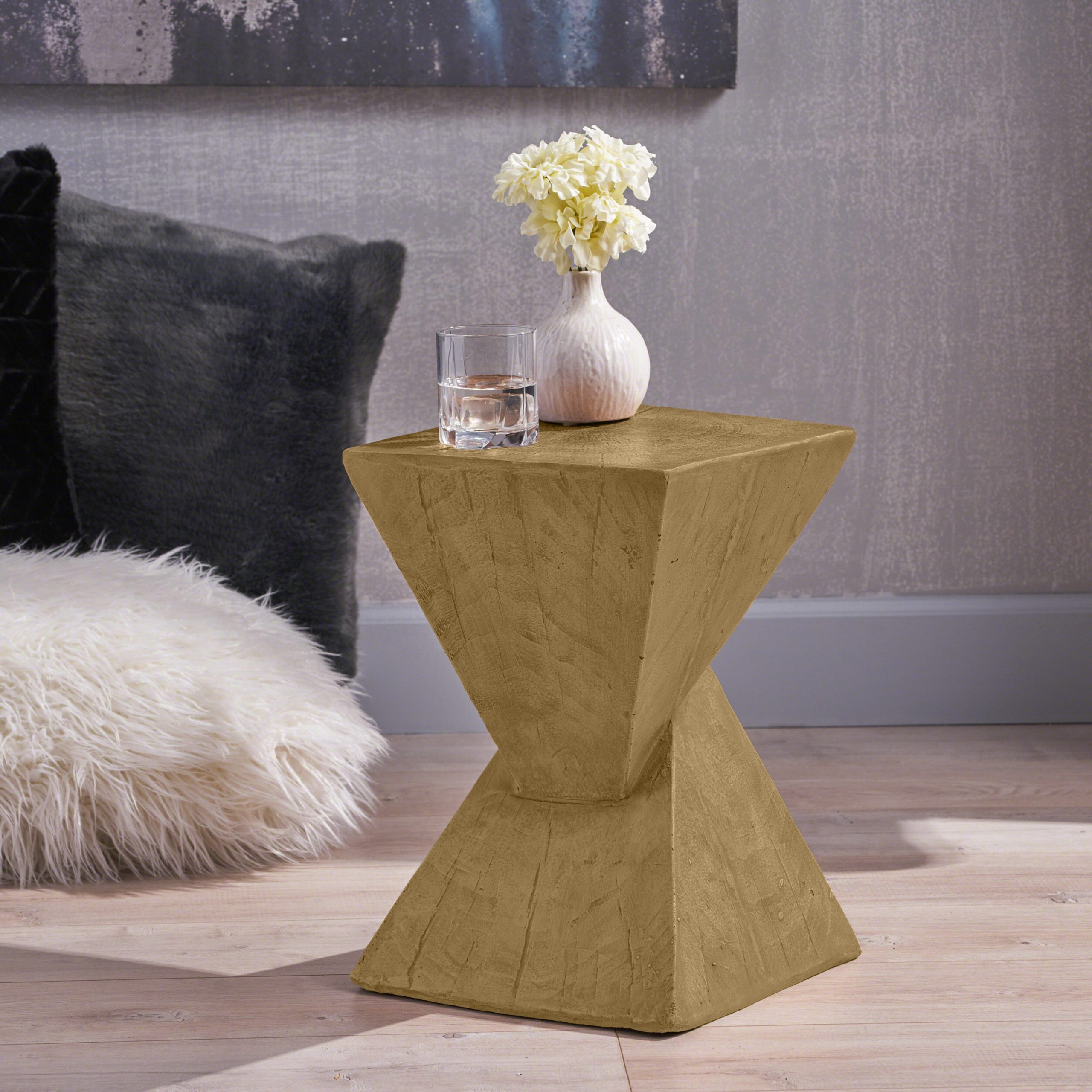 GEOMETRIC MGO SIDE TABLE,LIGHT NATURE COLOR - Image 2