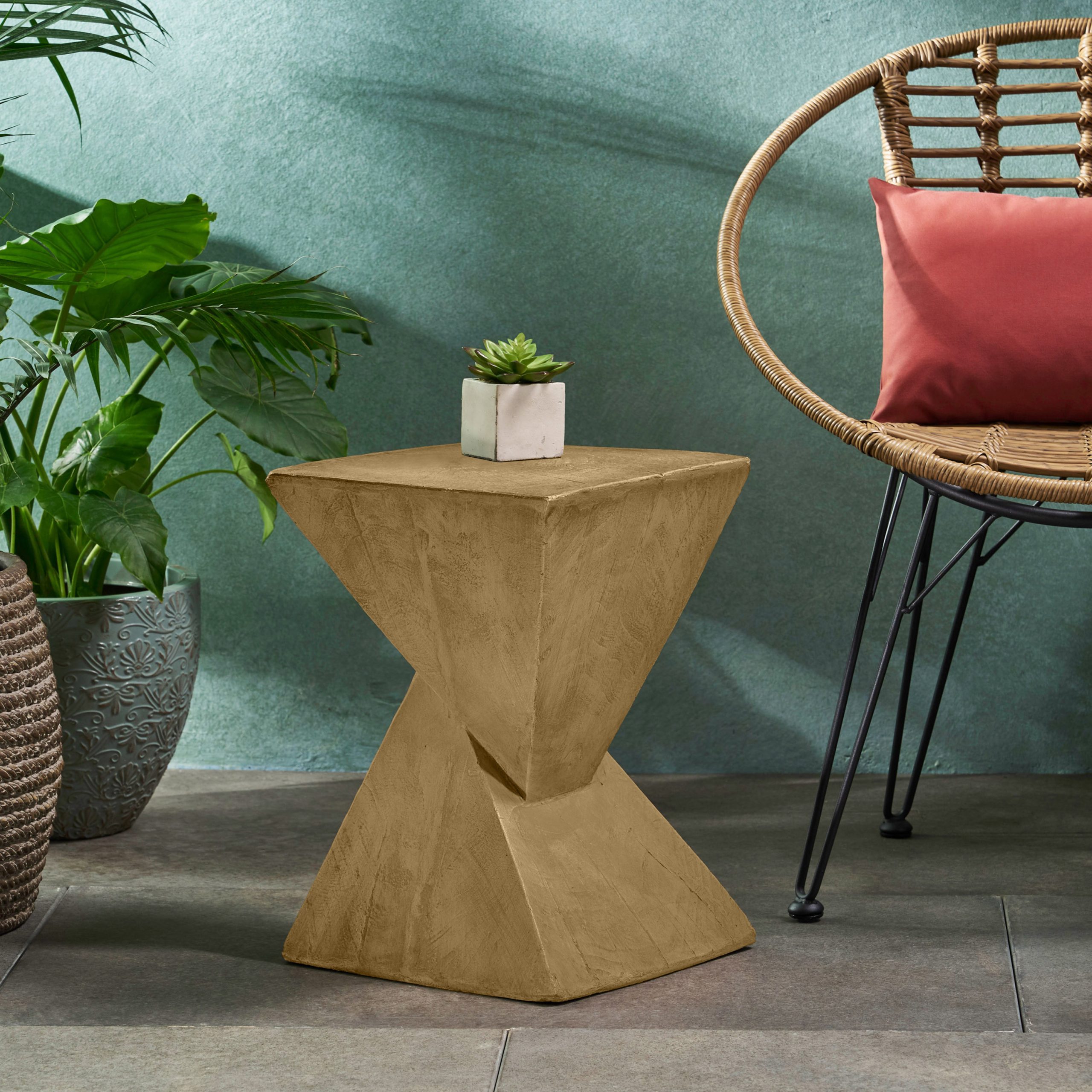 GEOMETRIC MGO SIDE TABLE,LIGHT NATURE COLOR - Image 3