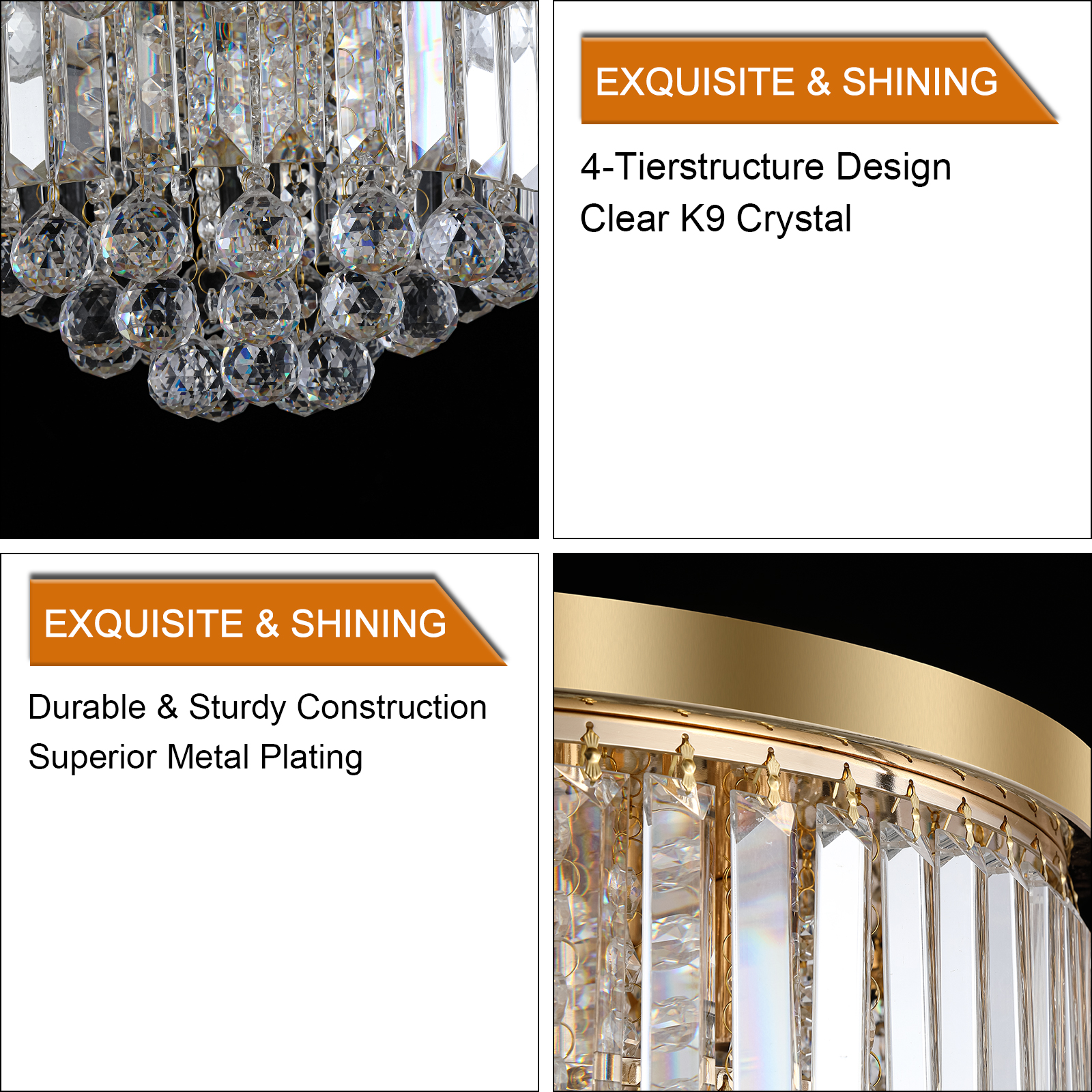 (Same as W1340110372/L5009) Gold luxury modern style crystal lights,large ceiling chandeliers,dining room,living room,bedroom (Bulb Not Included) - Image 5