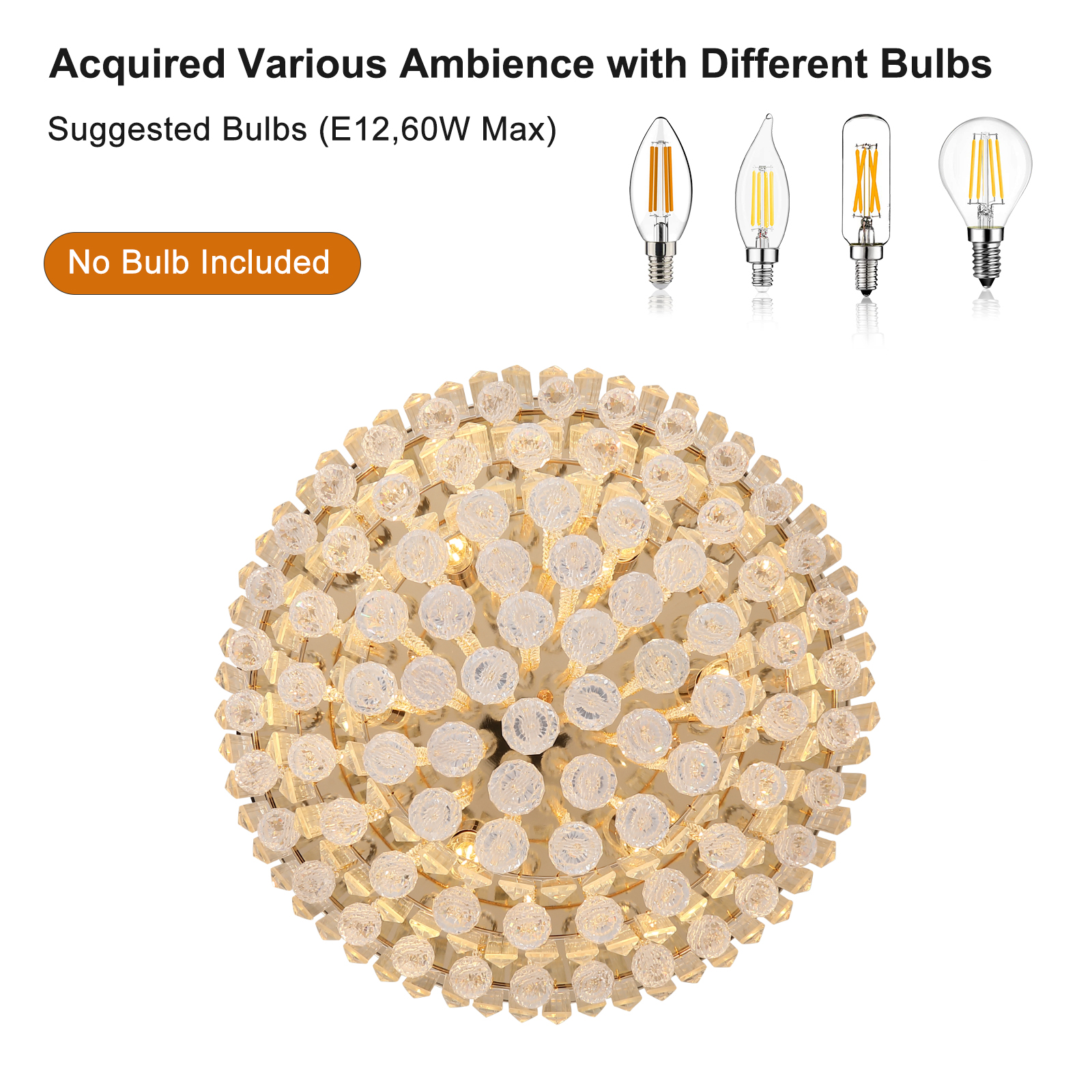 (Same as W1340110372/L5009) Gold luxury modern style crystal lights,large ceiling chandeliers,dining room,living room,bedroom (Bulb Not Included) - Image 6