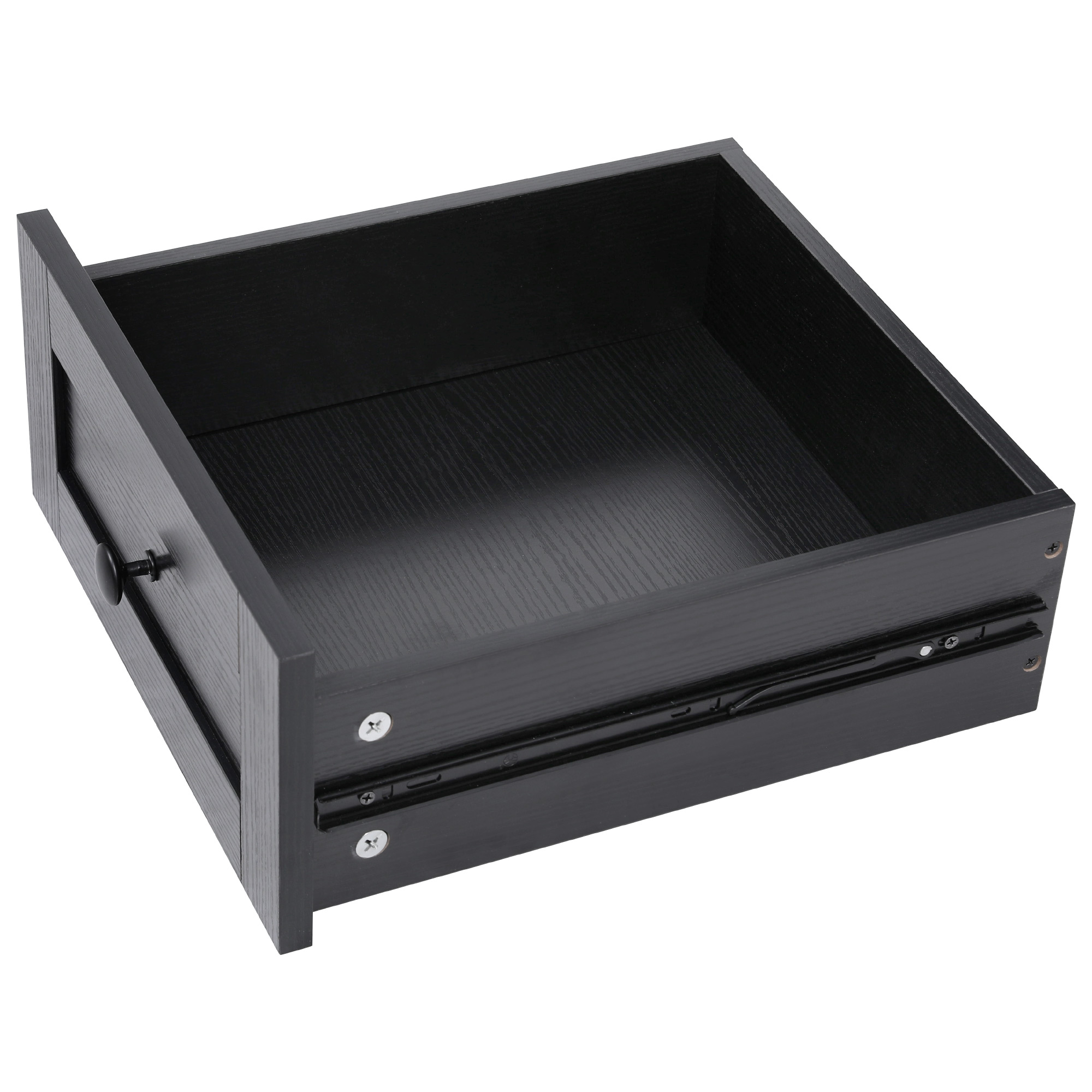 K&K 46.5'' Farmhouse Kitchen Island with Drape of Beads, Power Outlet, Rolling Kitchen Cart on Wheels with Drop Leaf, 3 Doors , 3 Drawers and Internal Iron Shelf, for Kitchen, Dining Room, Black - Image 6