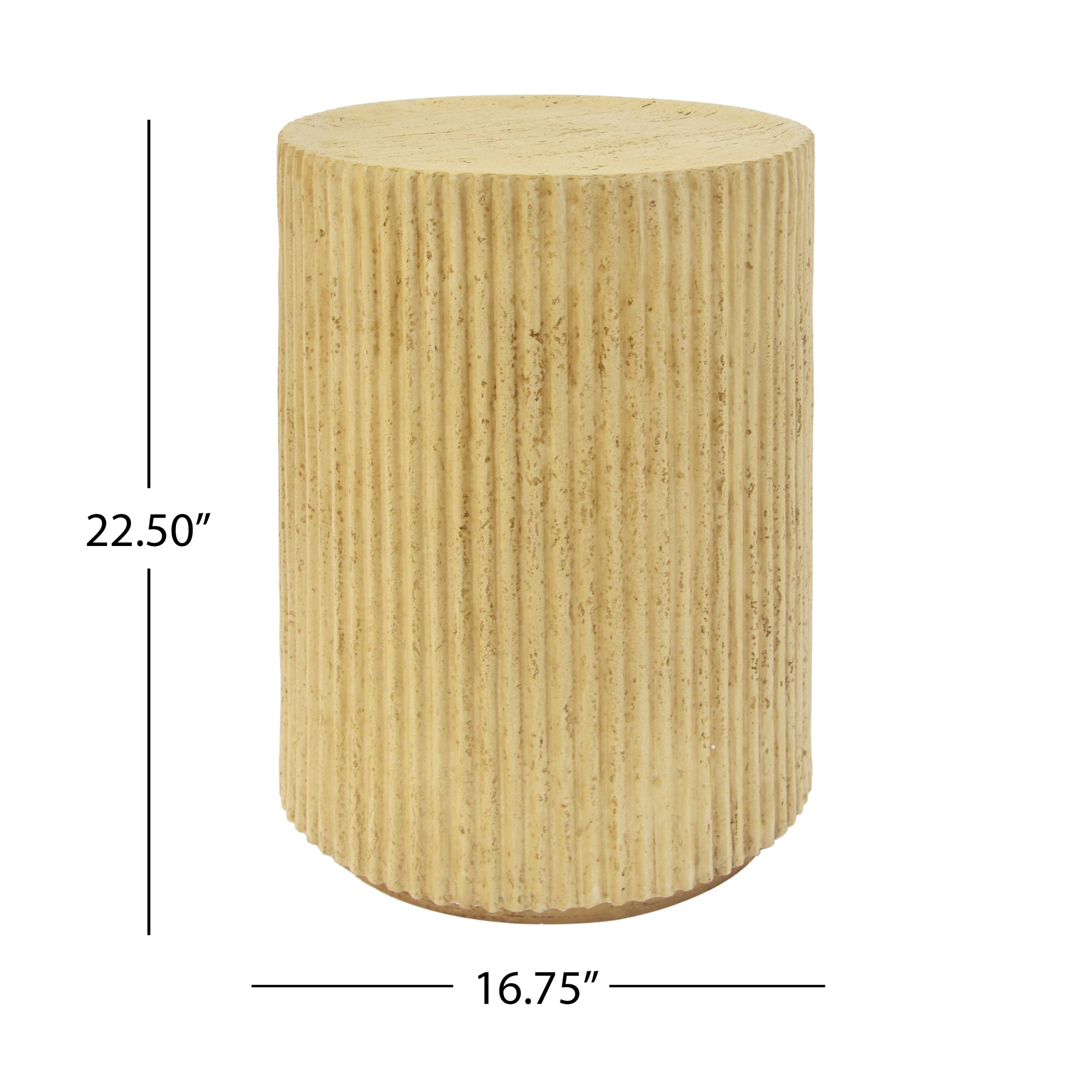 MGO Cylindrical Side Table, Wood-like texture, Antique brown Color - Image 3