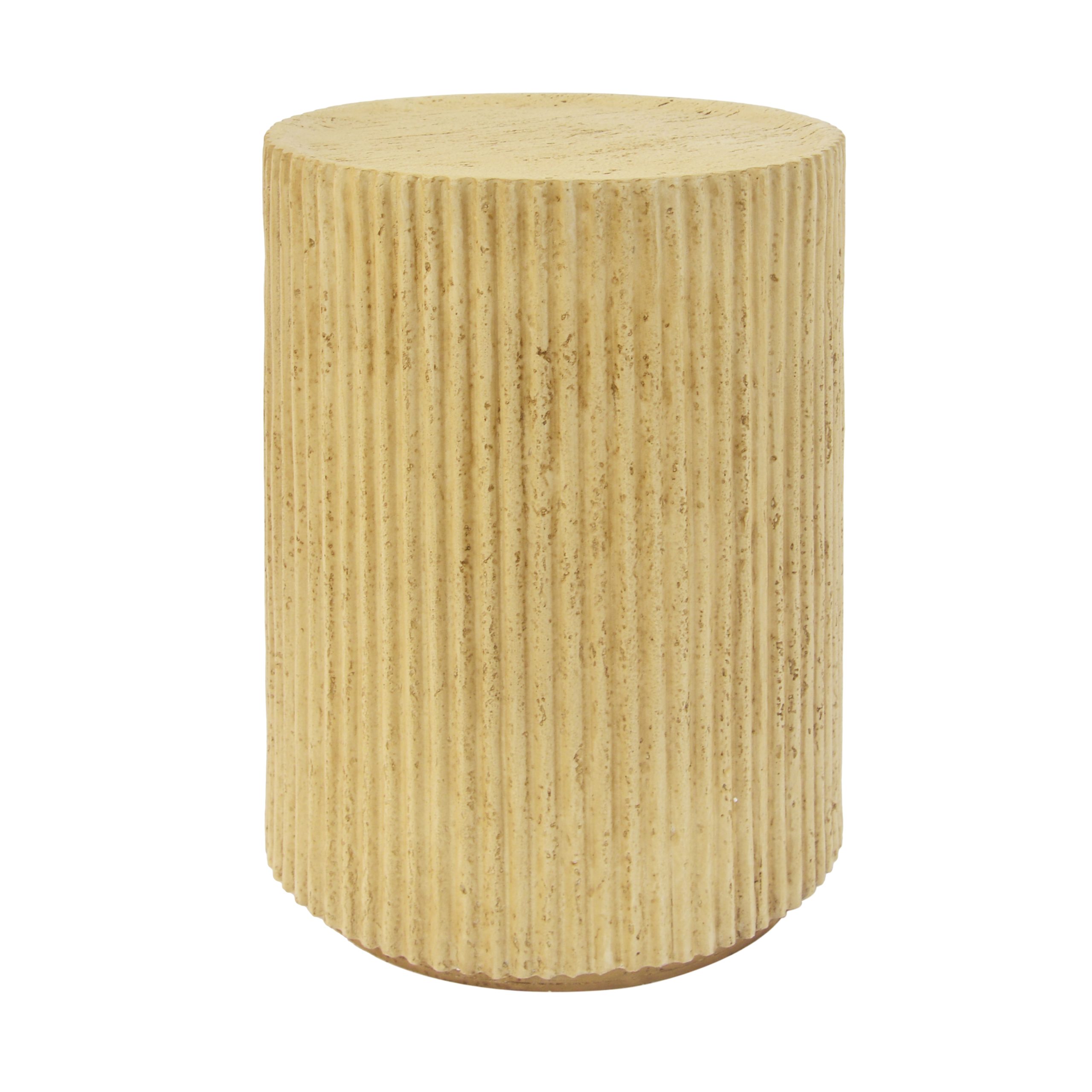 MGO Cylindrical Side Table, Wood-like texture, Antique brown Color - Image 4