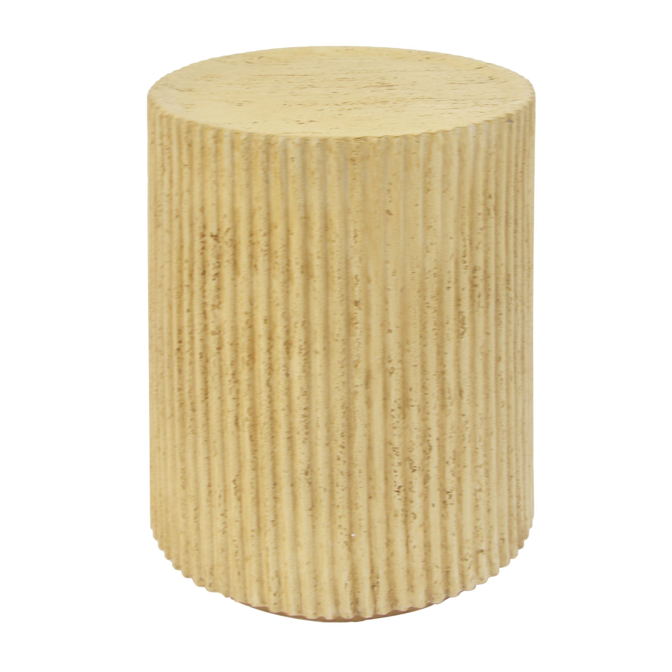 MGO Cylindrical Side Table, Wood-like texture, Antique brown Color - Image 5
