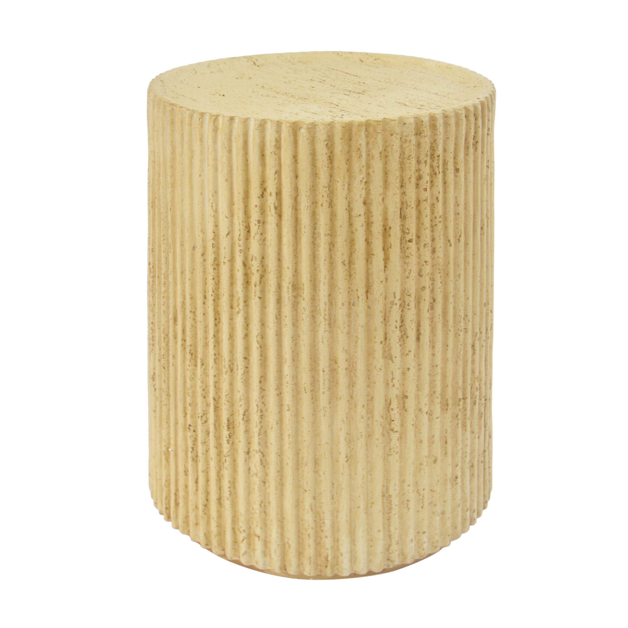 MGO Cylindrical Side Table, Wood-like texture, Antique brown Color - Image 6