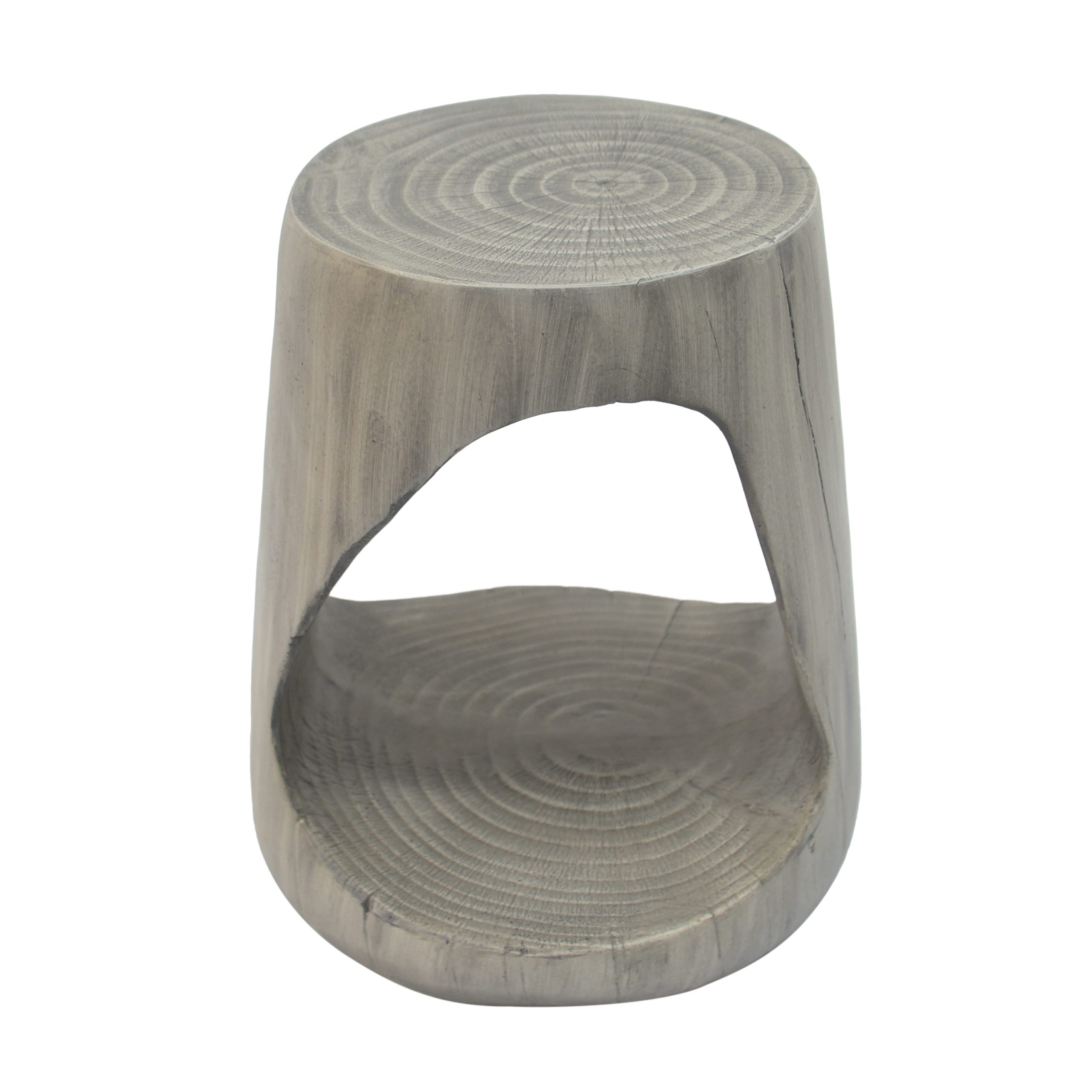 MGO Hollow Side Table, Wood-like texture, GREY Color - Image 4