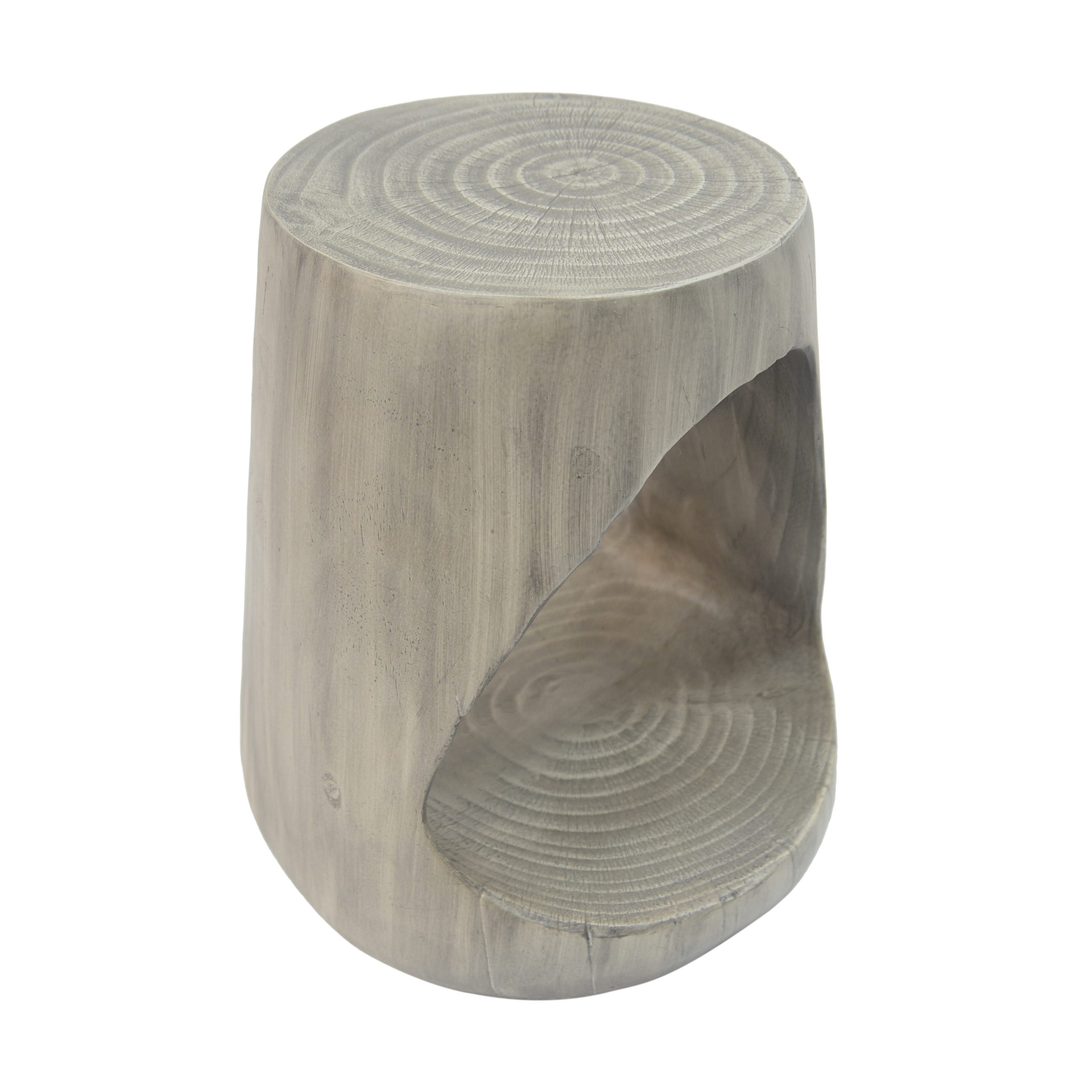 MGO Hollow Side Table, Wood-like texture, GREY Color - Image 5
