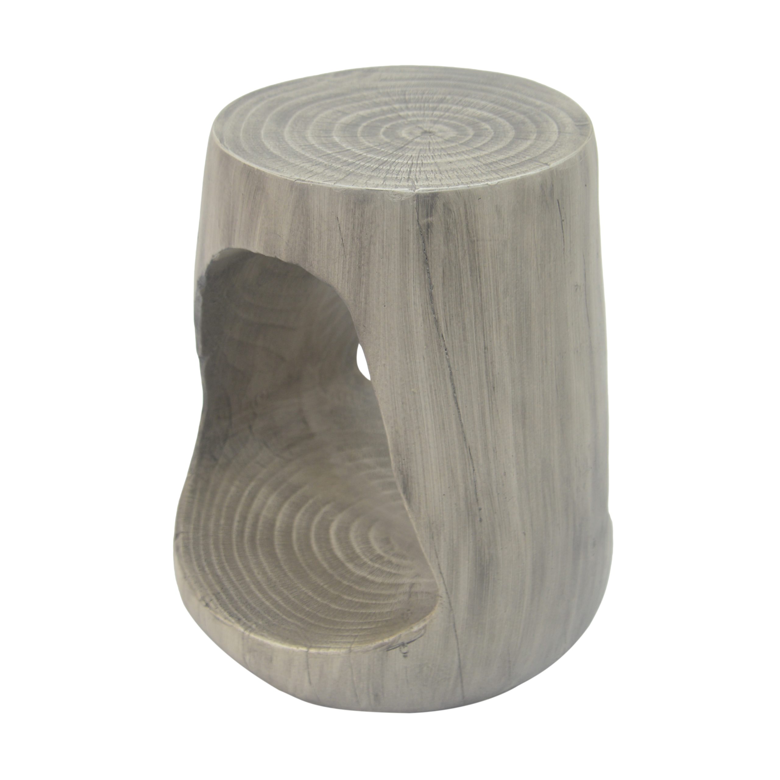 MGO Hollow Side Table, Wood-like texture, GREY Color - Image 6