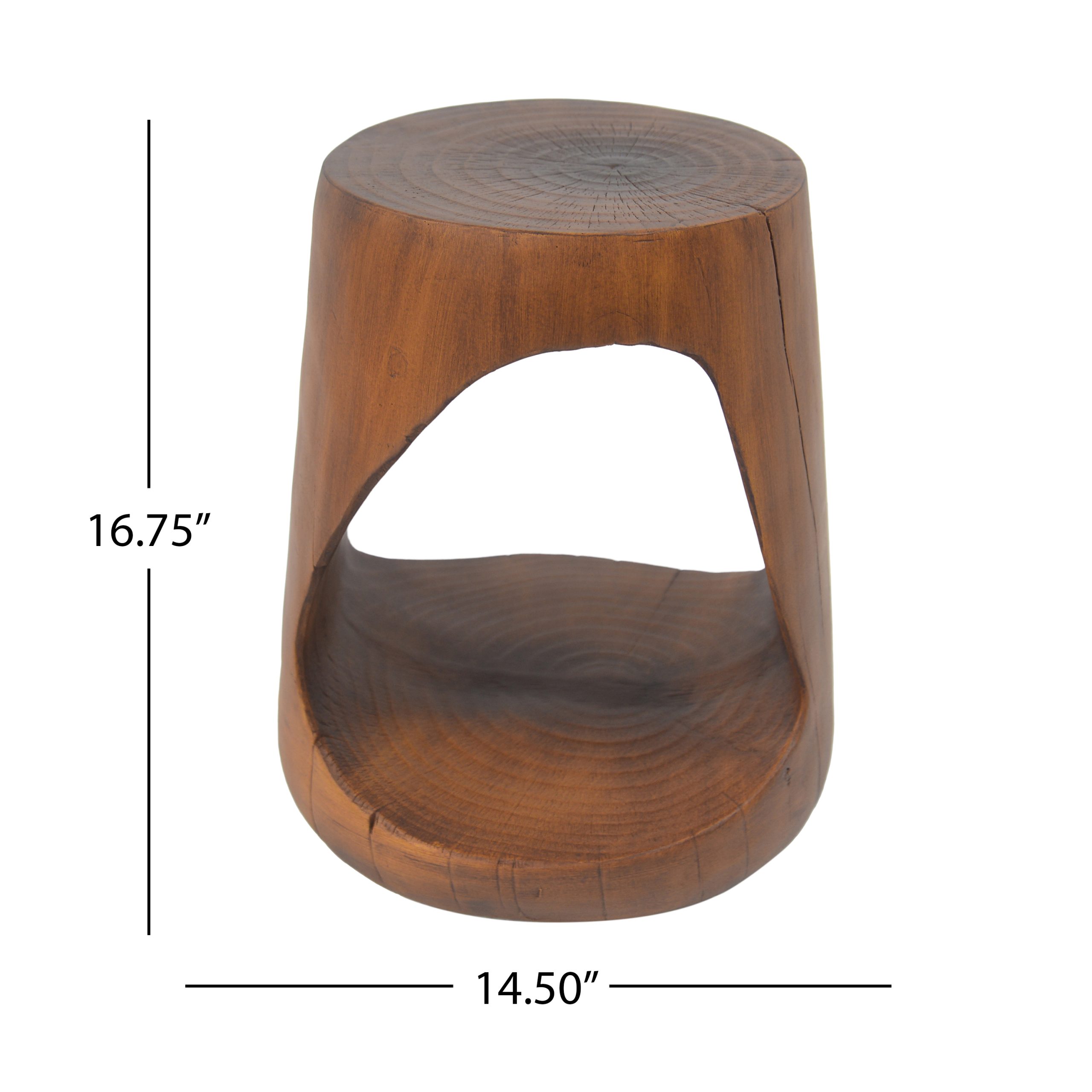 MGO Hollow Side Table, Wood-like texture,antique brown Color - Image 3