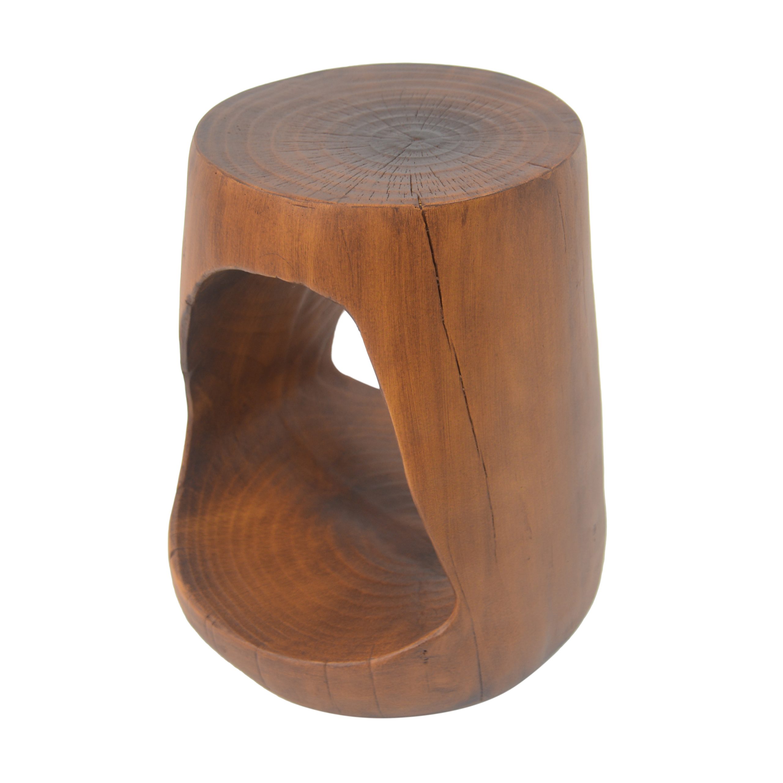 MGO Hollow Side Table, Wood-like texture,antique brown Color - Image 4