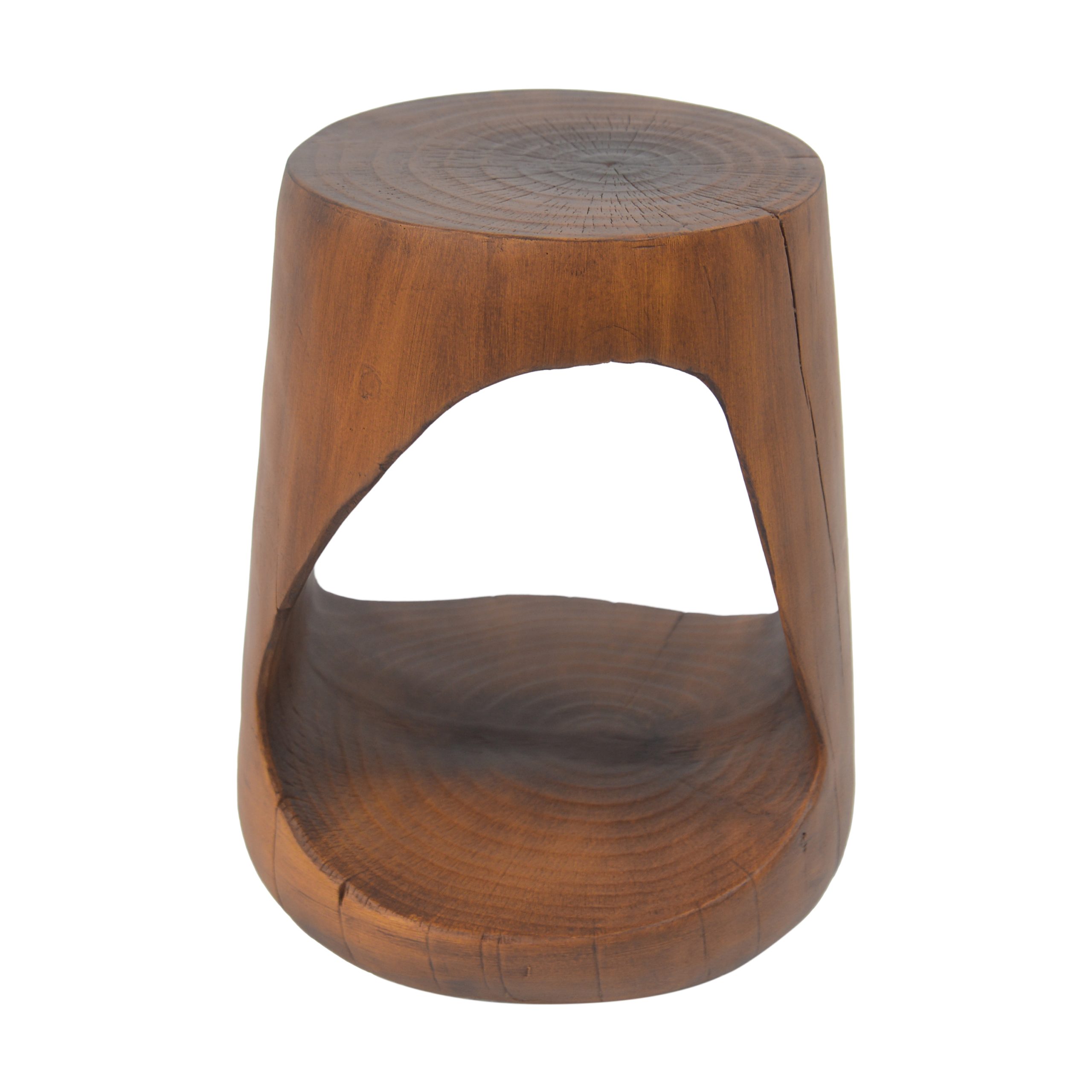 MGO Hollow Side Table, Wood-like texture,antique brown Color - Image 5