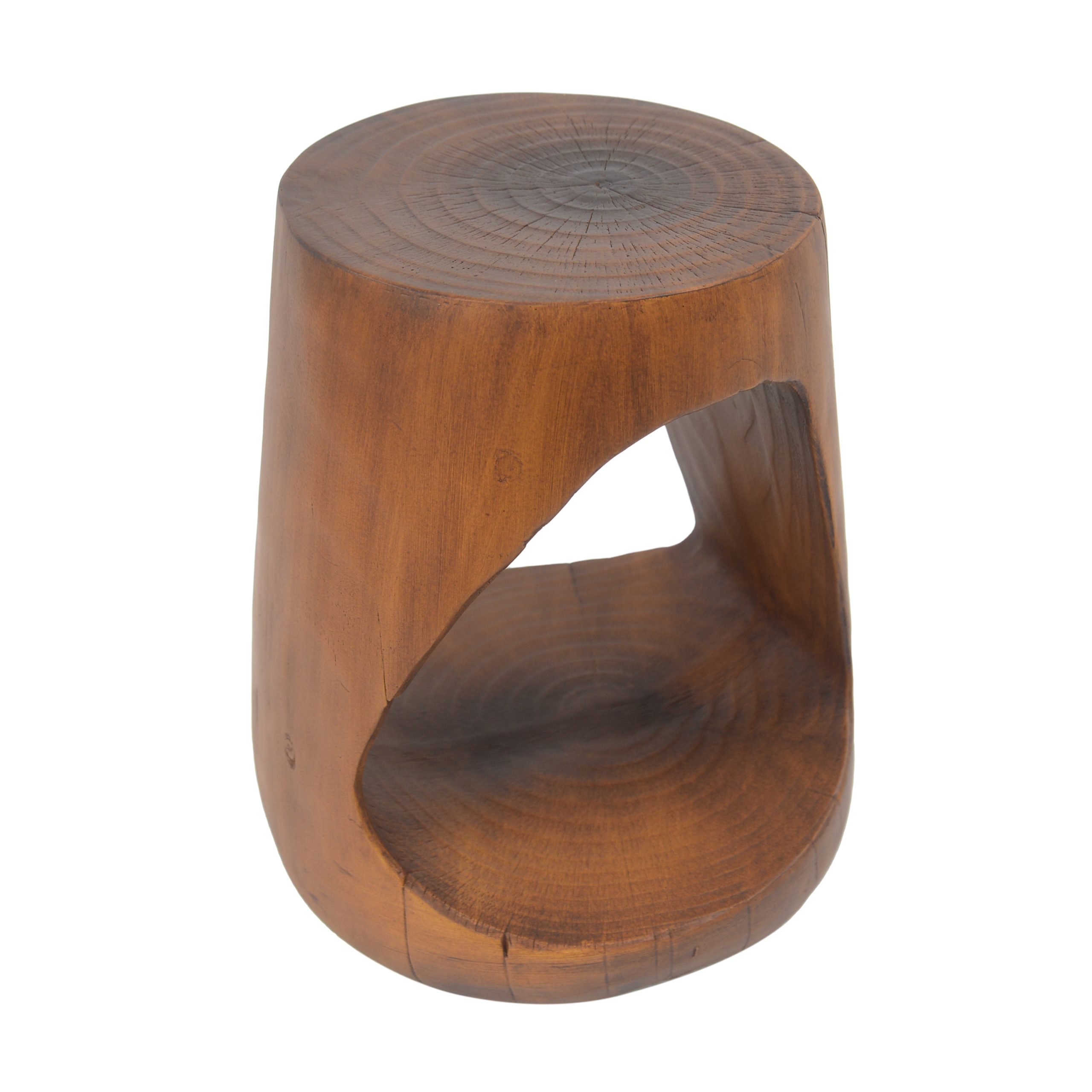 MGO Hollow Side Table, Wood-like texture,antique brown Color - Image 6