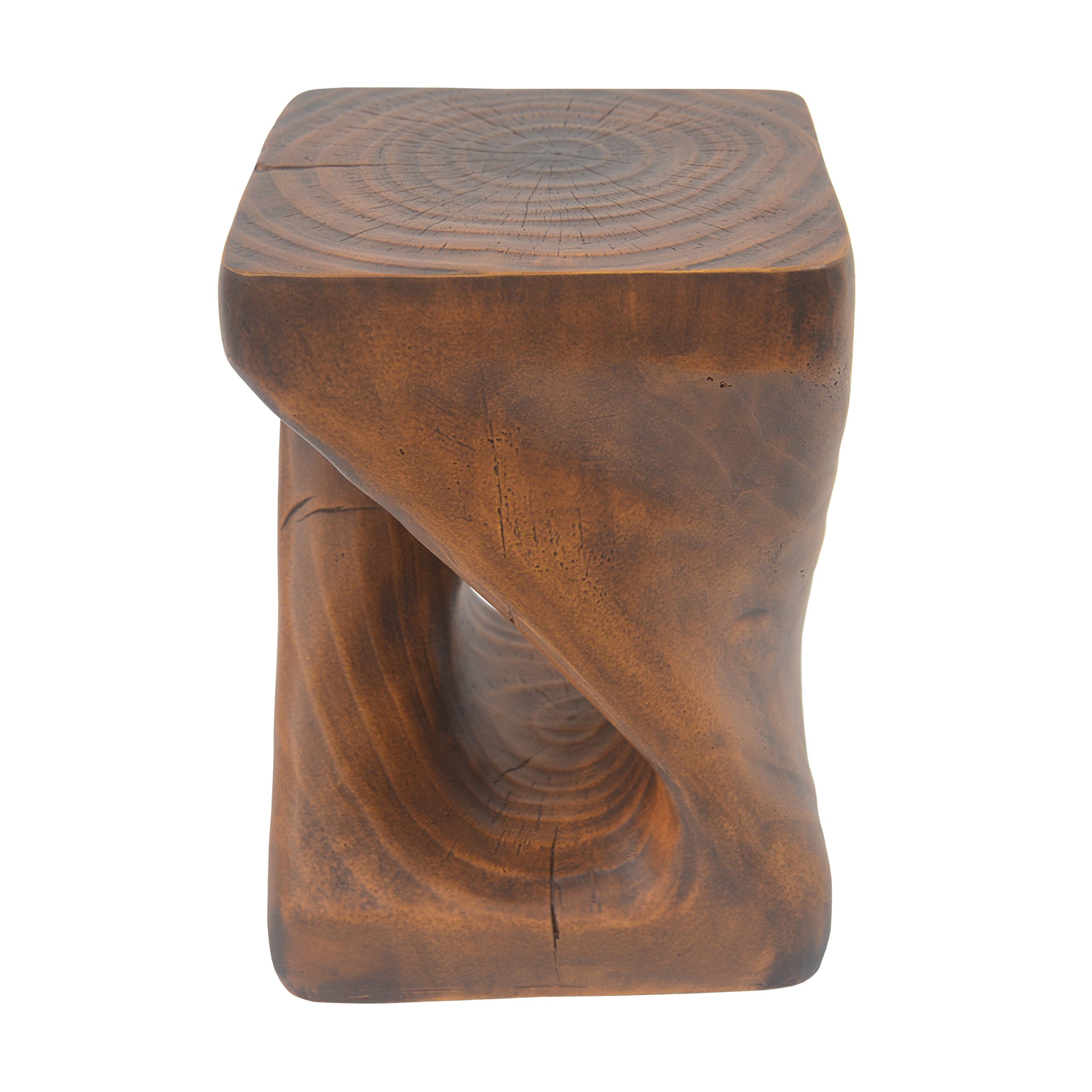 MGO Twist Shape Side Table, Wood-like texture, antique brown Color - Image 5