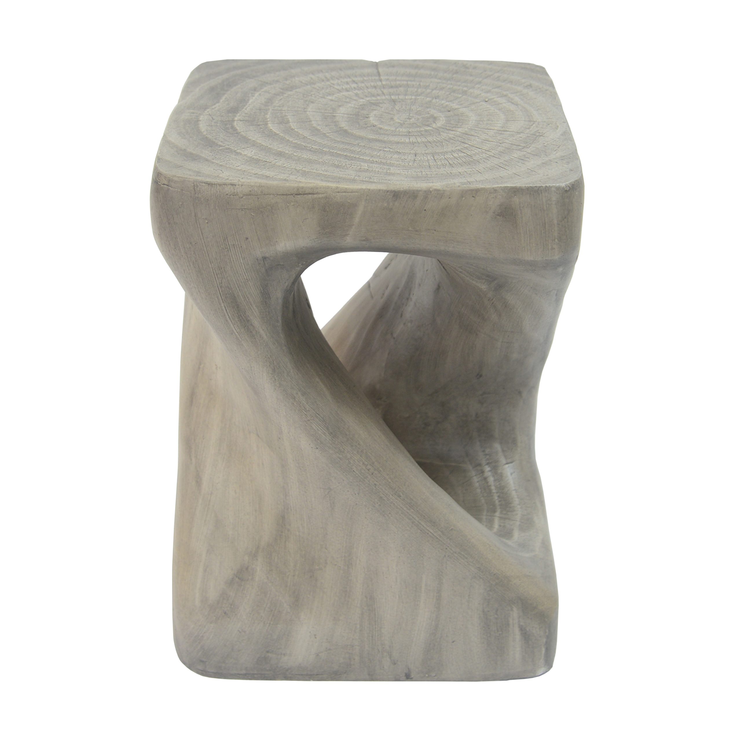 MGO Twist Shape Side Table, Wood-like texture, Grey Color - Image 4