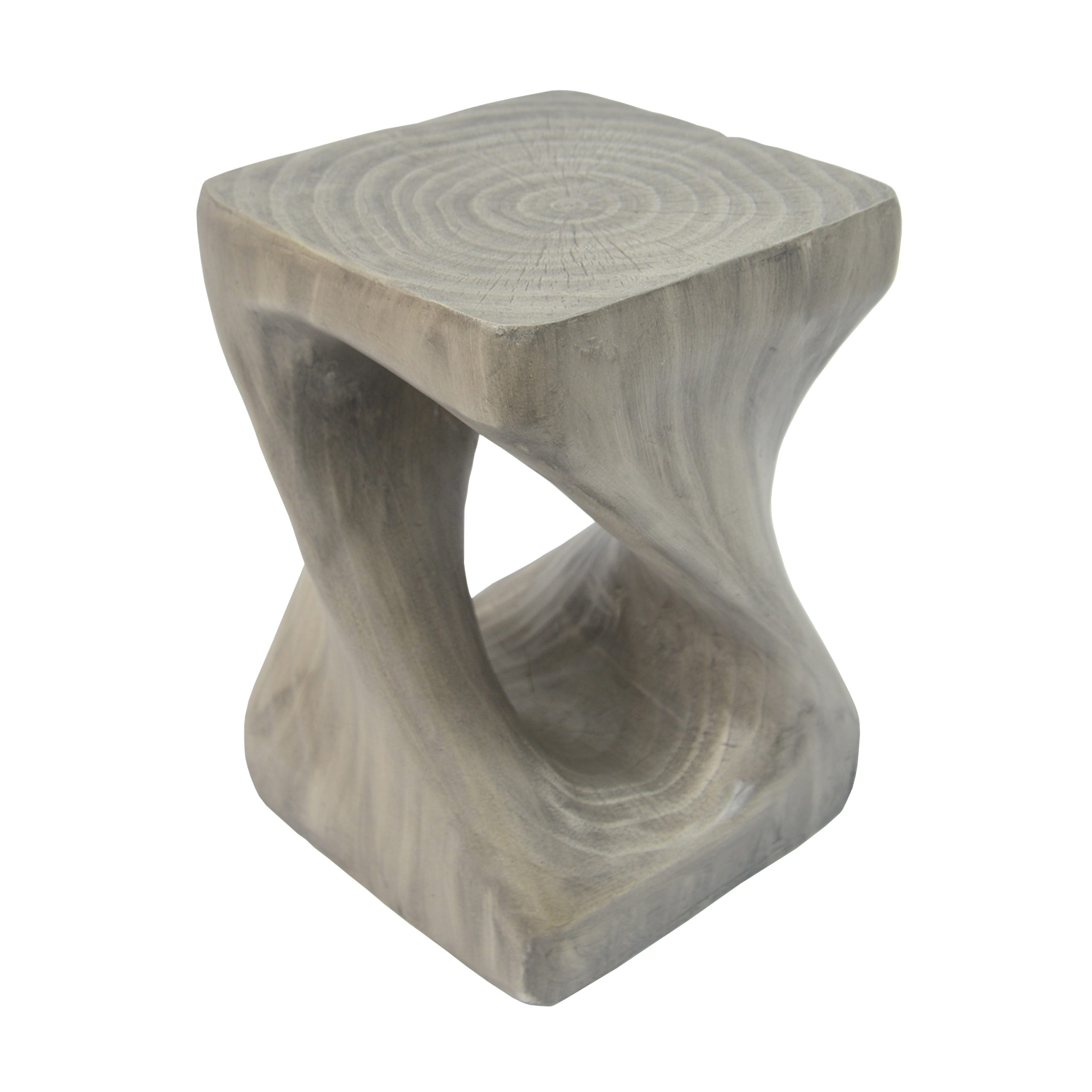MGO Twist Shape Side Table, Wood-like texture, Grey Color - Image 5