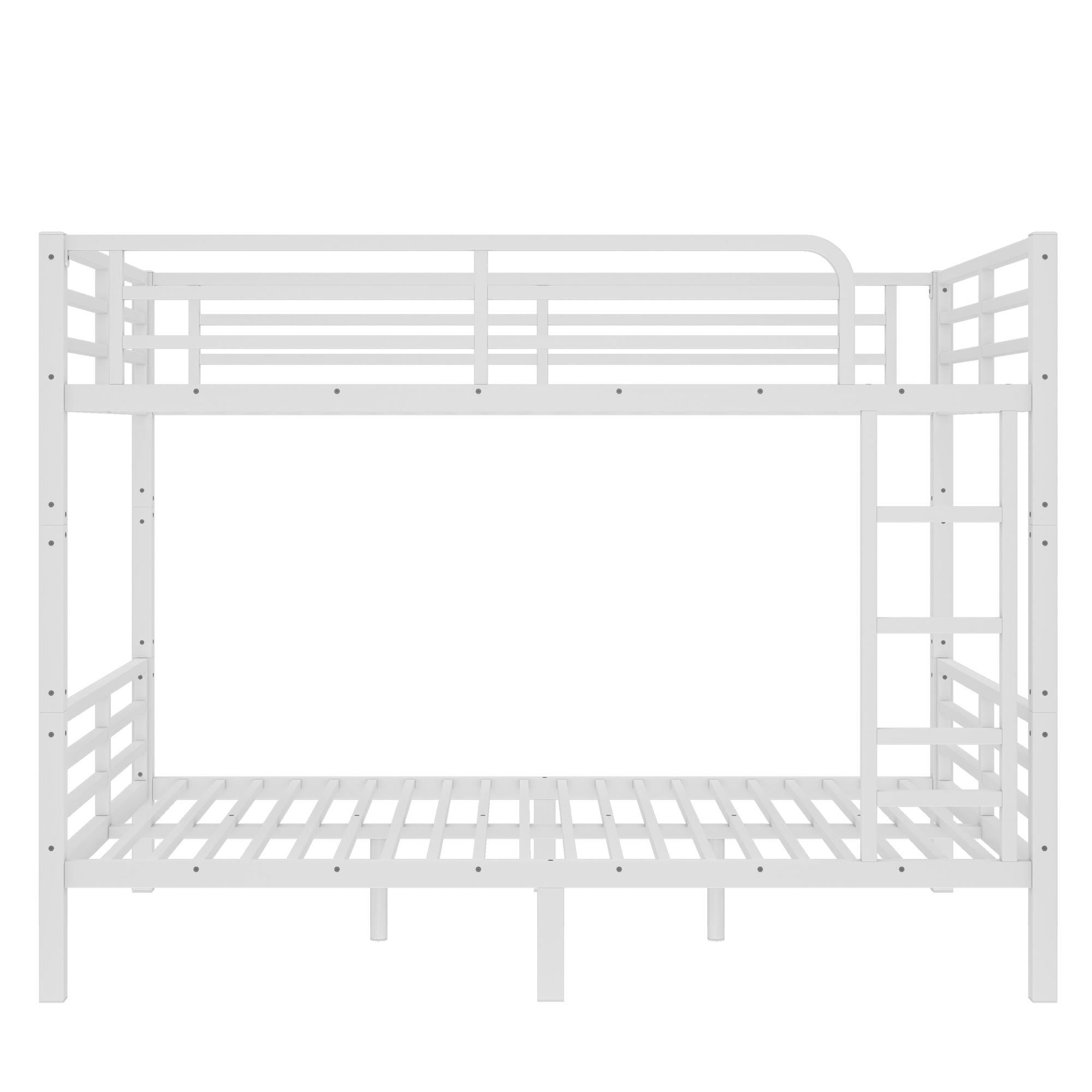 Metal Full XL over Full XL Bunk Bed for Teens and Adults,Space-Saving/Noise Reduced/No Box Spring Needed, White - Image 5