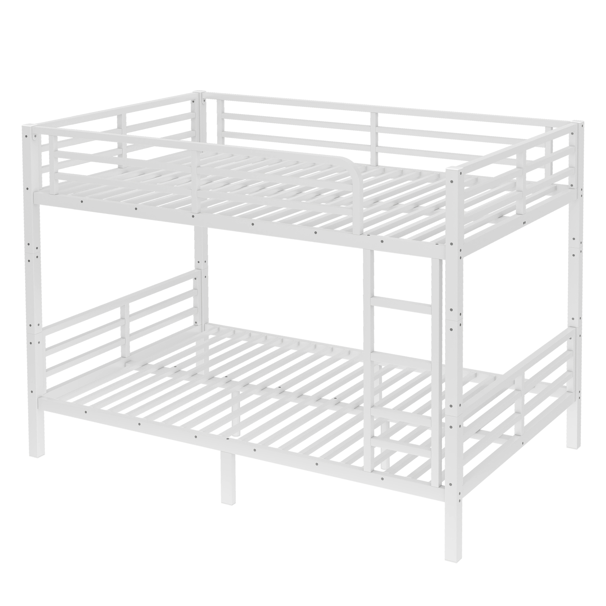 Metal Full XL over Full XL Bunk Bed for Teens and Adults,Space-Saving/Noise Reduced/No Box Spring Needed, White - Image 6