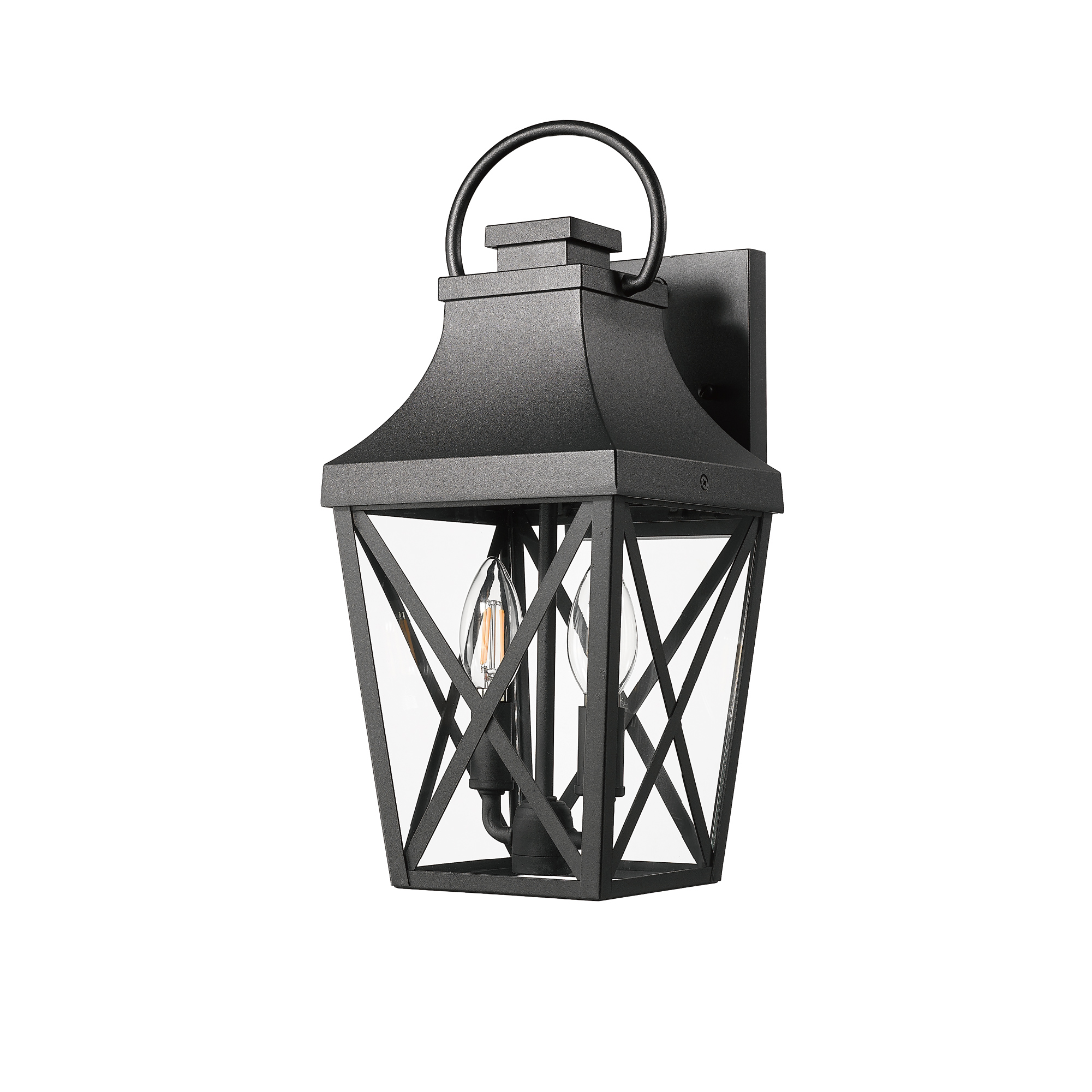 Outdoor Wall Lights, Porch Lights, Waterproof Outdoor Wall Sconce, Exterior Light Fixture Matte Black with Clear Glass Shade for Garage Patio Front Door Balcony (1 pack) - Image 3
