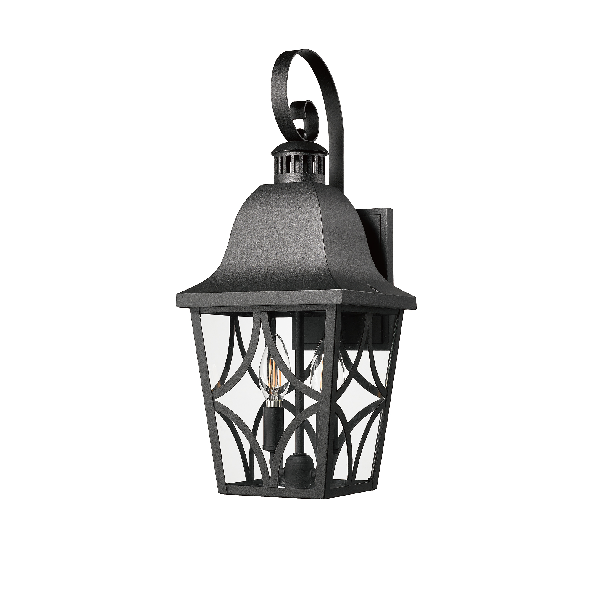 Outdoor Wall Light Fixtures, Waterproof Exterior Wall Sconce Porch Lights, Matte Black Outdoor Wall Lantern with Clear Glass, Outside Wall Mount Lighting for House, Garage, Front Door (1 pack) - Image 3