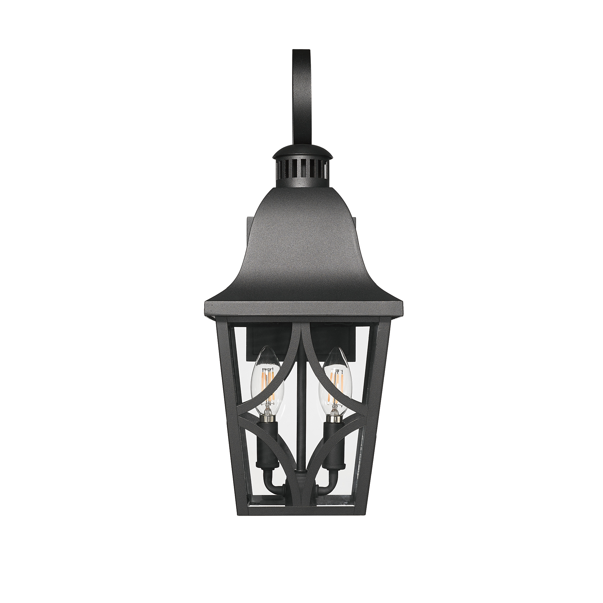 Outdoor Wall Light Fixtures, Waterproof Exterior Wall Sconce Porch Lights, Matte Black Outdoor Wall Lantern with Clear Glass, Outside Wall Mount Lighting for House, Garage, Front Door (1 pack) - Image 4