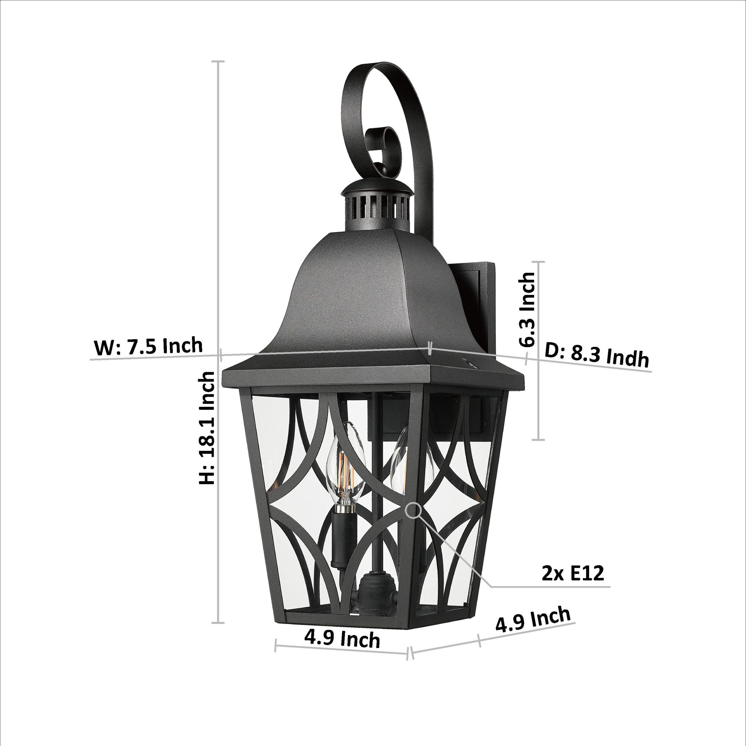 Outdoor Wall Light Fixtures, Waterproof Exterior Wall Sconce Porch Lights, Matte Black Outdoor Wall Lantern with Clear Glass, Outside Wall Mount Lighting for House, Garage, Front Door (1 pack) - Image 5