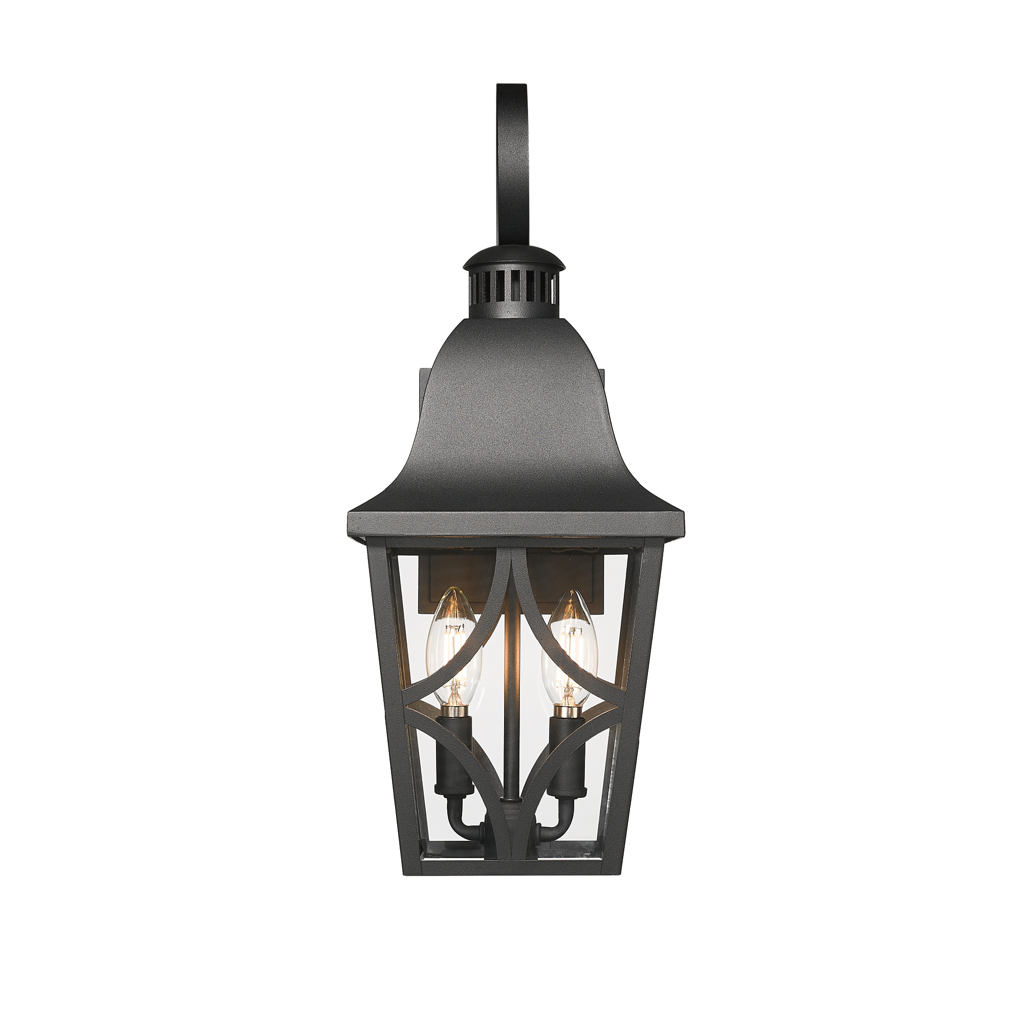 Outdoor Wall Light Fixtures, Waterproof Exterior Wall Sconce Porch Lights, Matte Black Outdoor Wall Lantern with Clear Glass, Outside Wall Mount Lighting for House, Garage, Front Door (2 pack) - Image 6