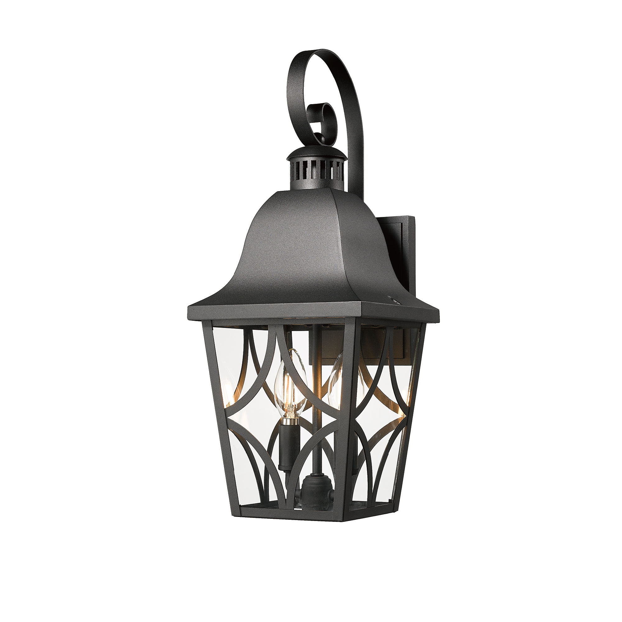 Outdoor Wall Light Fixtures, Waterproof Exterior Wall Sconce Porch Lights, Matte Black Outdoor Wall Lantern with Clear Glass, Outside Wall Mount Lighting for House, Garage, Front Door (1 pack) - Image 6