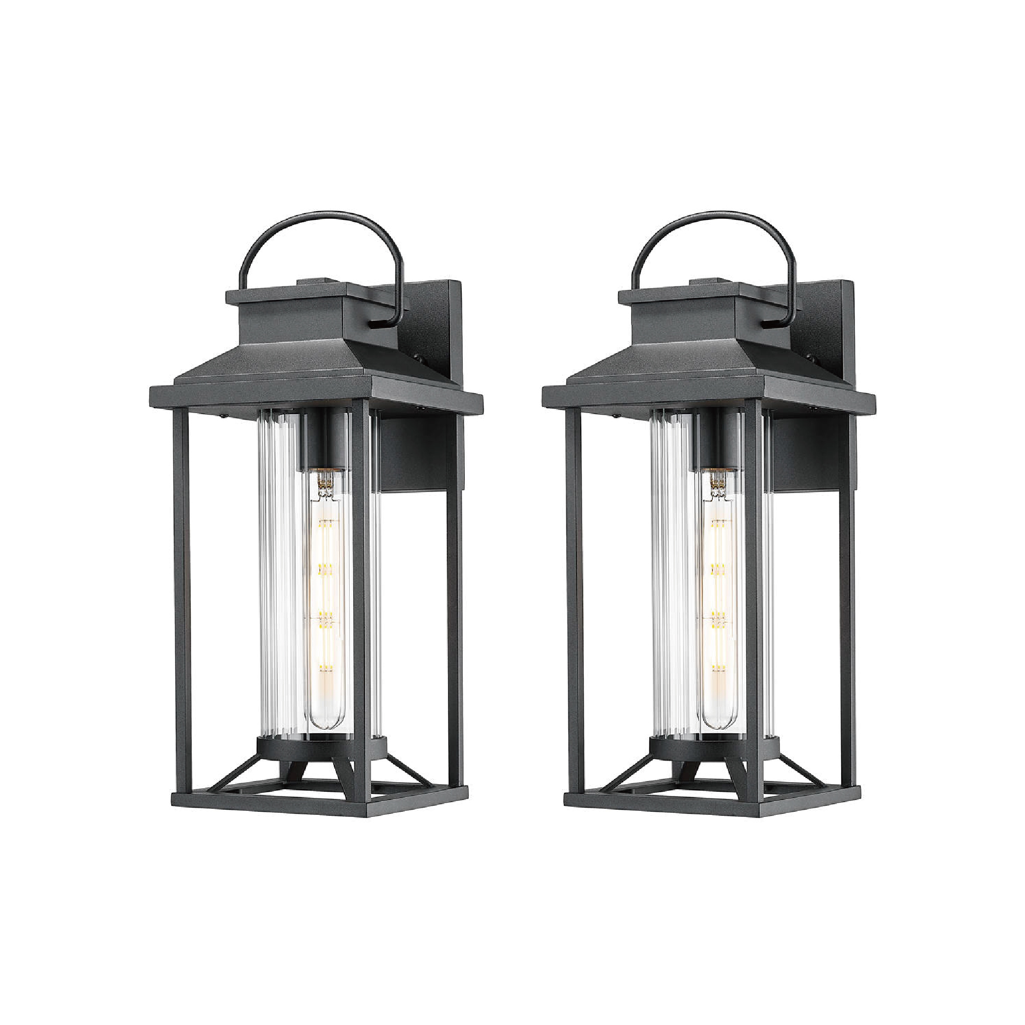 Outdoor Porch Lights, Textured Black Exterior Lighting Fixtures Wall Mount, Modern Outdoor Wall Sconce Lantern for House, Front Porch, Anti-Rust Waterproof Outdoor Garage Lights for Coach (2 pack) - Image 3