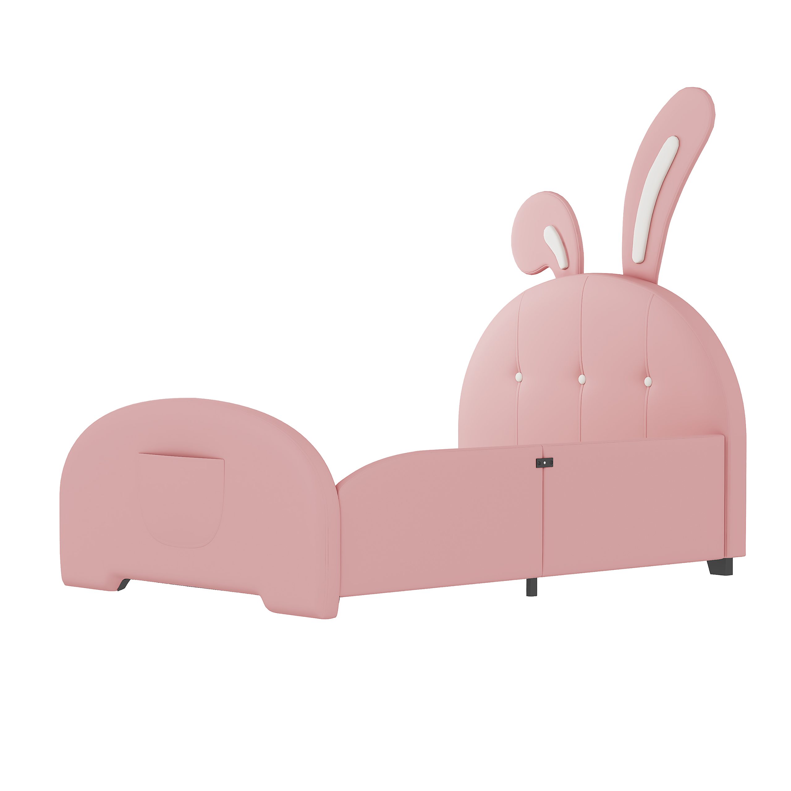 Twin size Upholstered Rabbit-Shape Princess Bed ,Twin Size Platform Bed with Headboard and Footboard,Pink (Old SKU: WF311629AAH) - Image 6