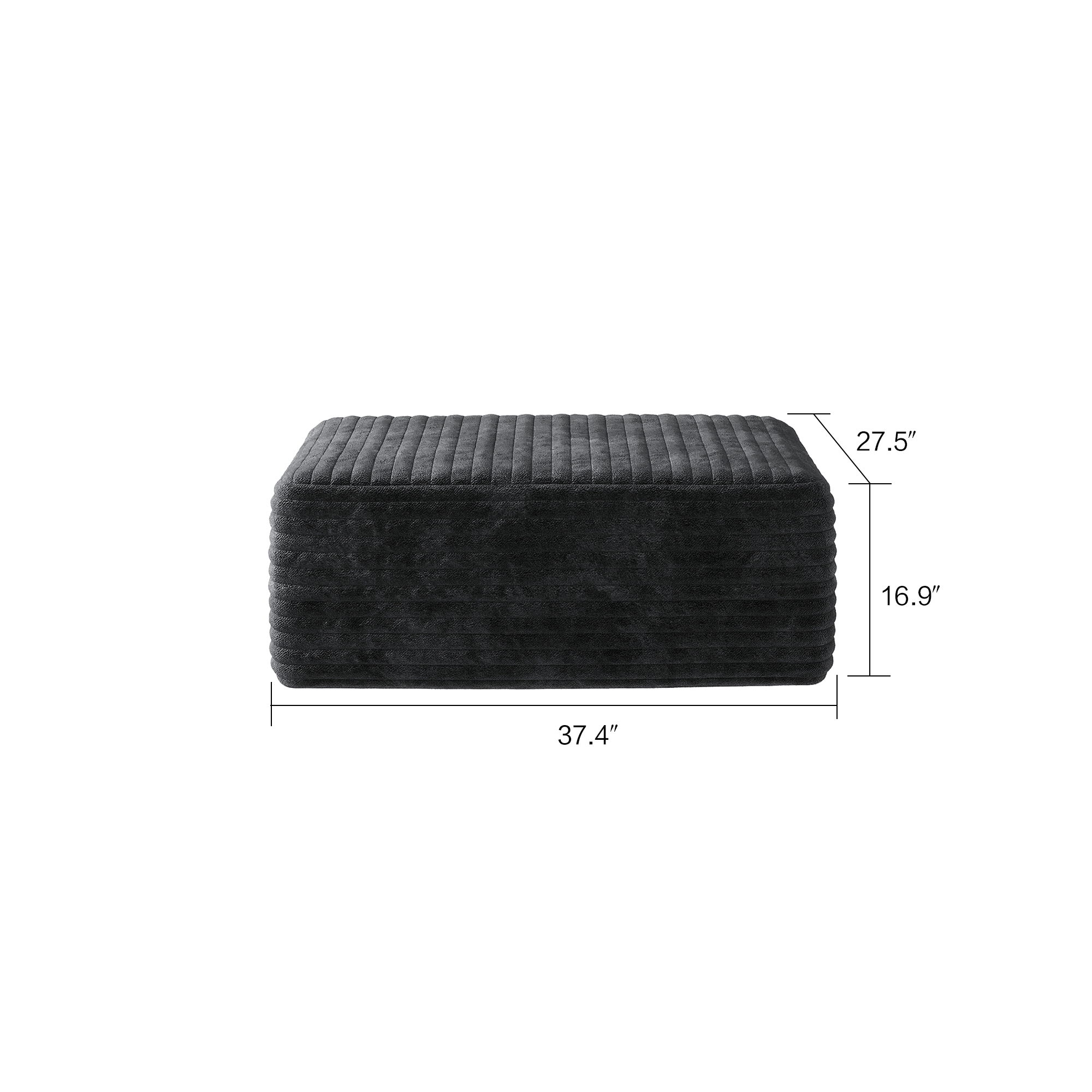 Sofa ottoman ,No Assembly Required,Black(Plush Corduroy Fabric) - Image 4