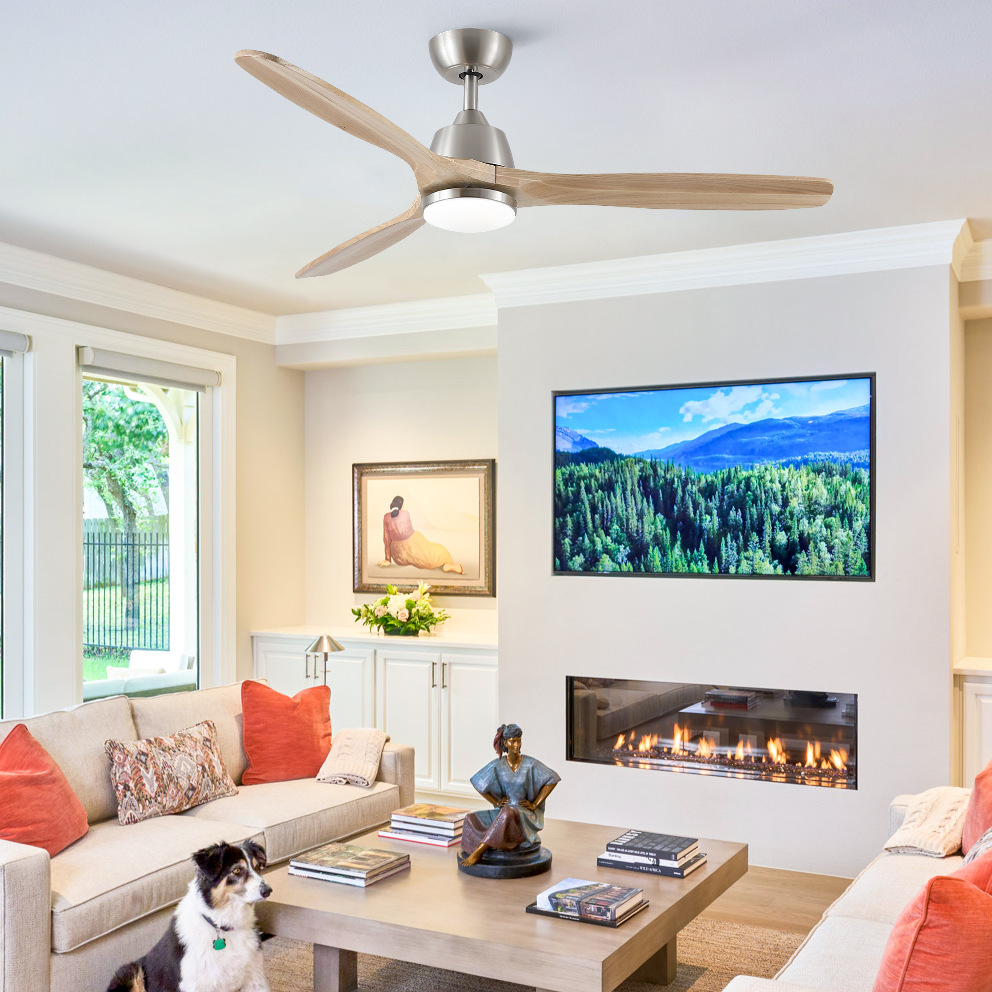 52 In.Intergrated LED Ceiling Fan Lighting with Remote Control - Image 2