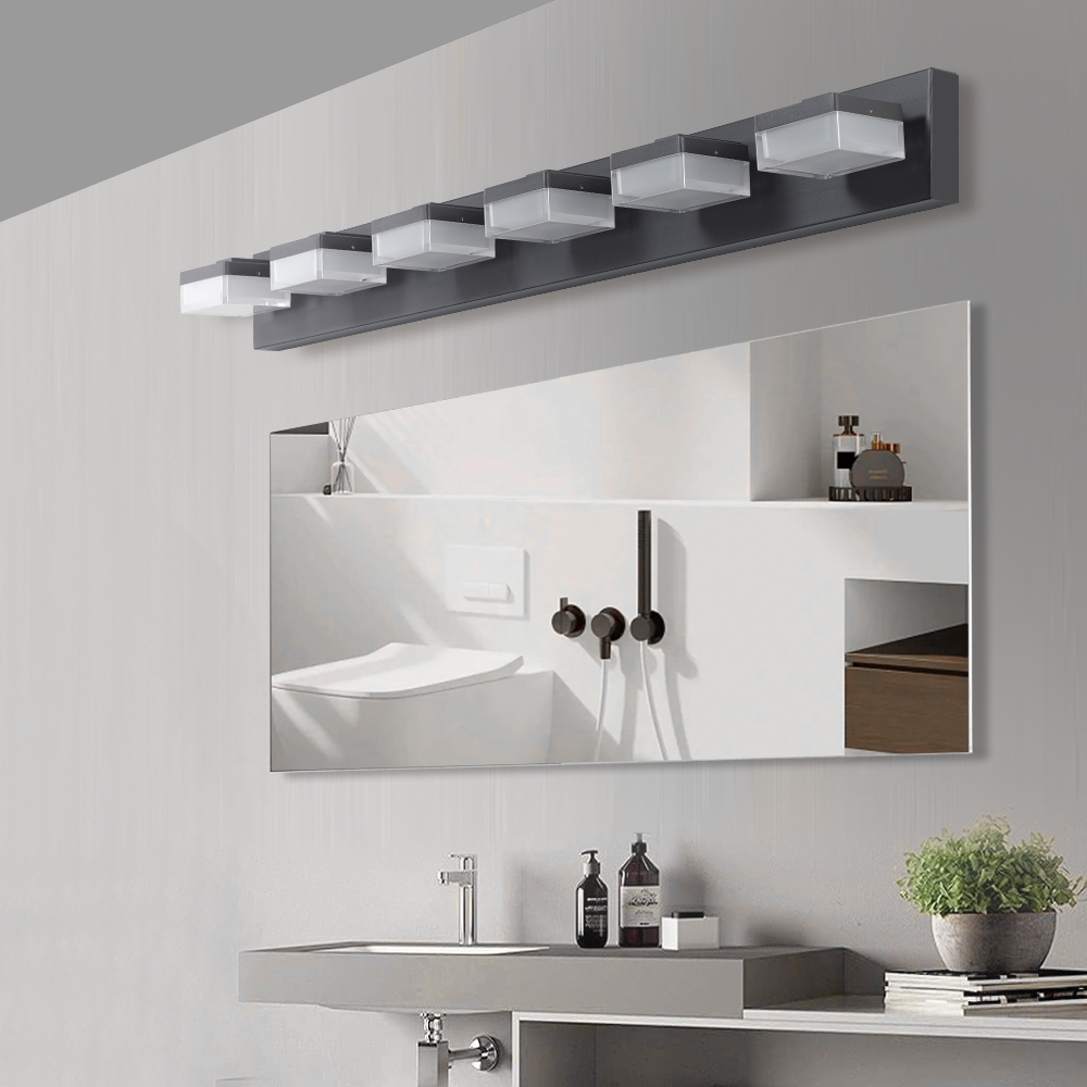 (Same as W1340110609/L2015) Modern 6-Light Black LED Vanity Mirror Light Fixture For Bathrooms And Makeup Tables - Image 3