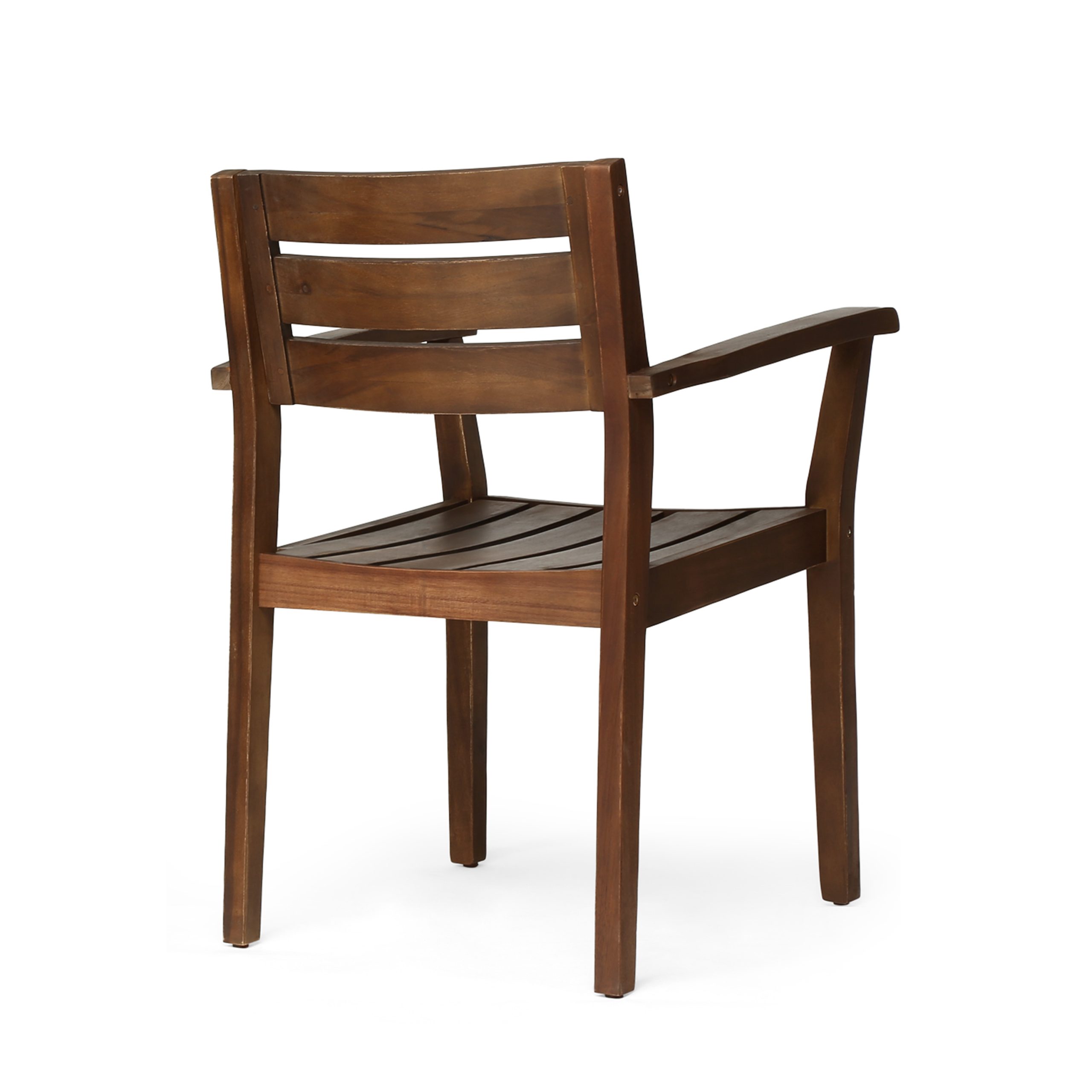 STAMFORD Dining Chairs Set of 2,Acacia Wood Patio Armchair,for Backyard, Poolside, Garden,Dark Brown - Image 6