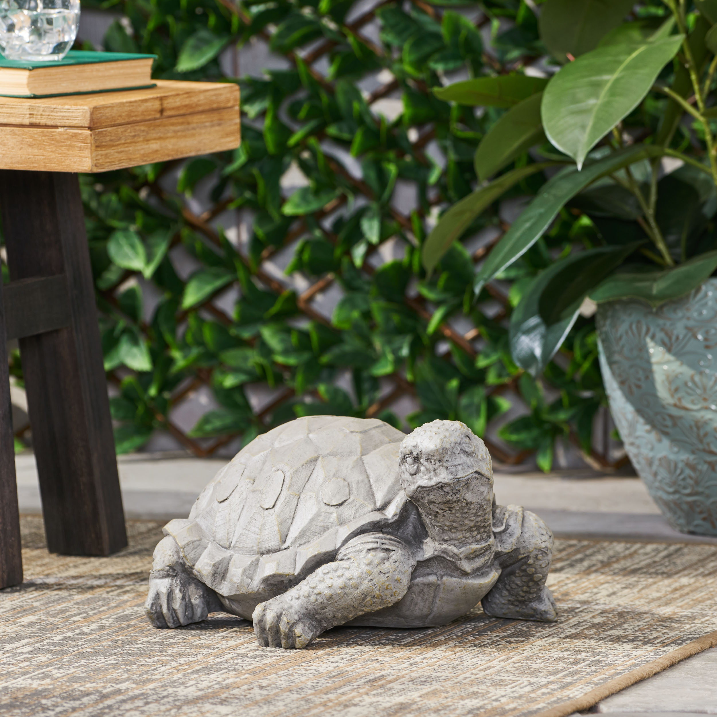 TURTLE DECOR, Outdoor Turtle Statue, Dark Gray, No Assembly Required - Image 3