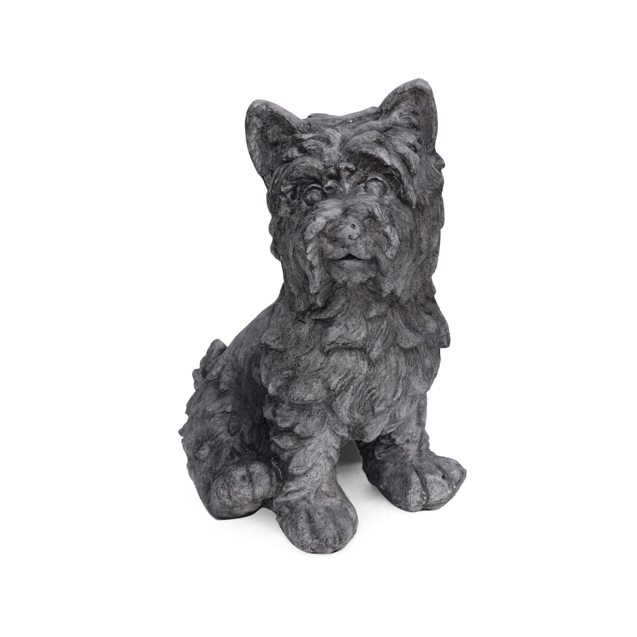 CRICKET DOG CAST SONE GARDEN STATUE, Outdoor Terrier Dog Garden Statue, Antique Gray Finish, No Assembly Required - Image 5