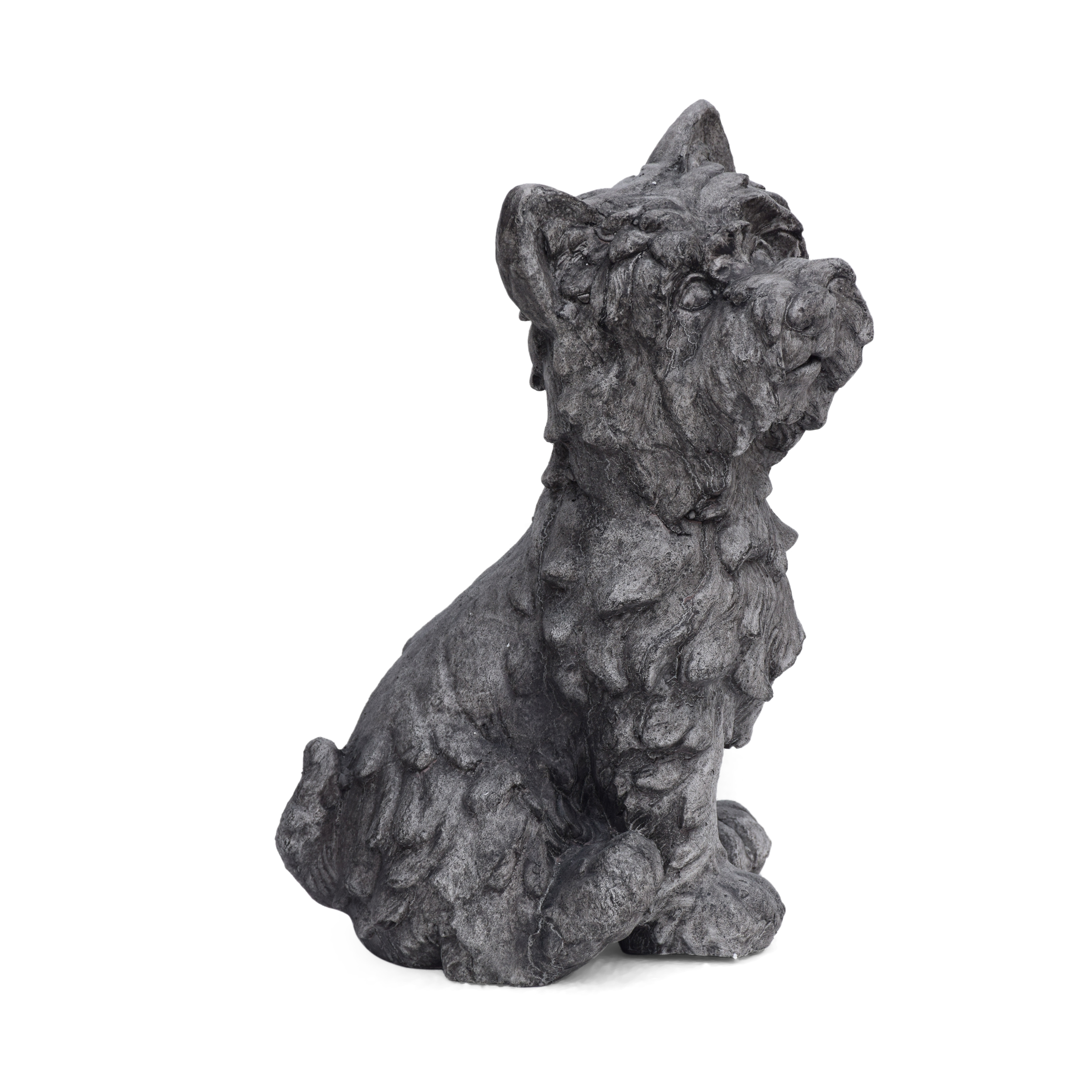 CRICKET DOG CAST SONE GARDEN STATUE, Outdoor Terrier Dog Garden Statue, Antique Gray Finish, No Assembly Required - Image 6