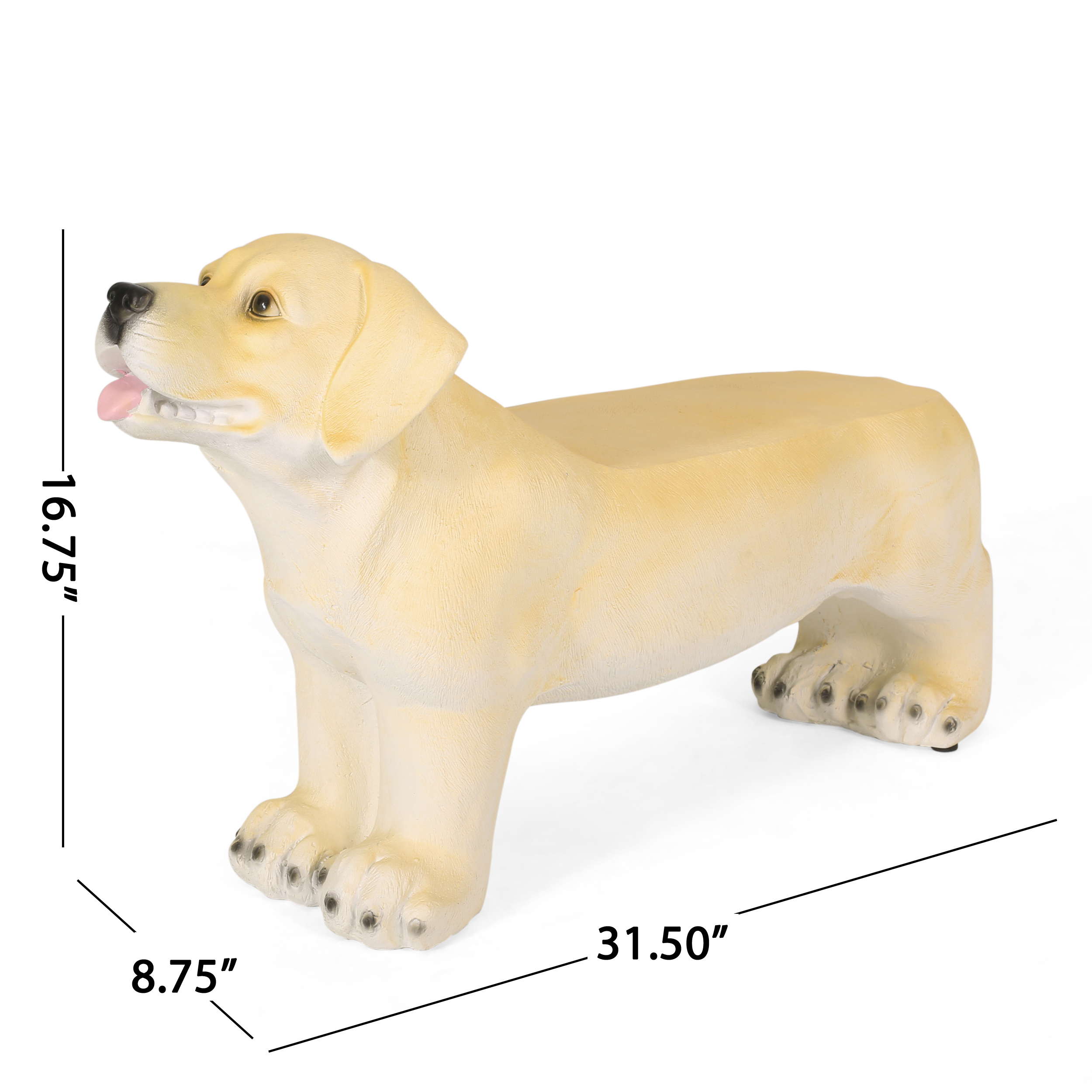 MGO DOG BENCH, Outdoor Bench, Light Brown, No Assembly Required - Image 4