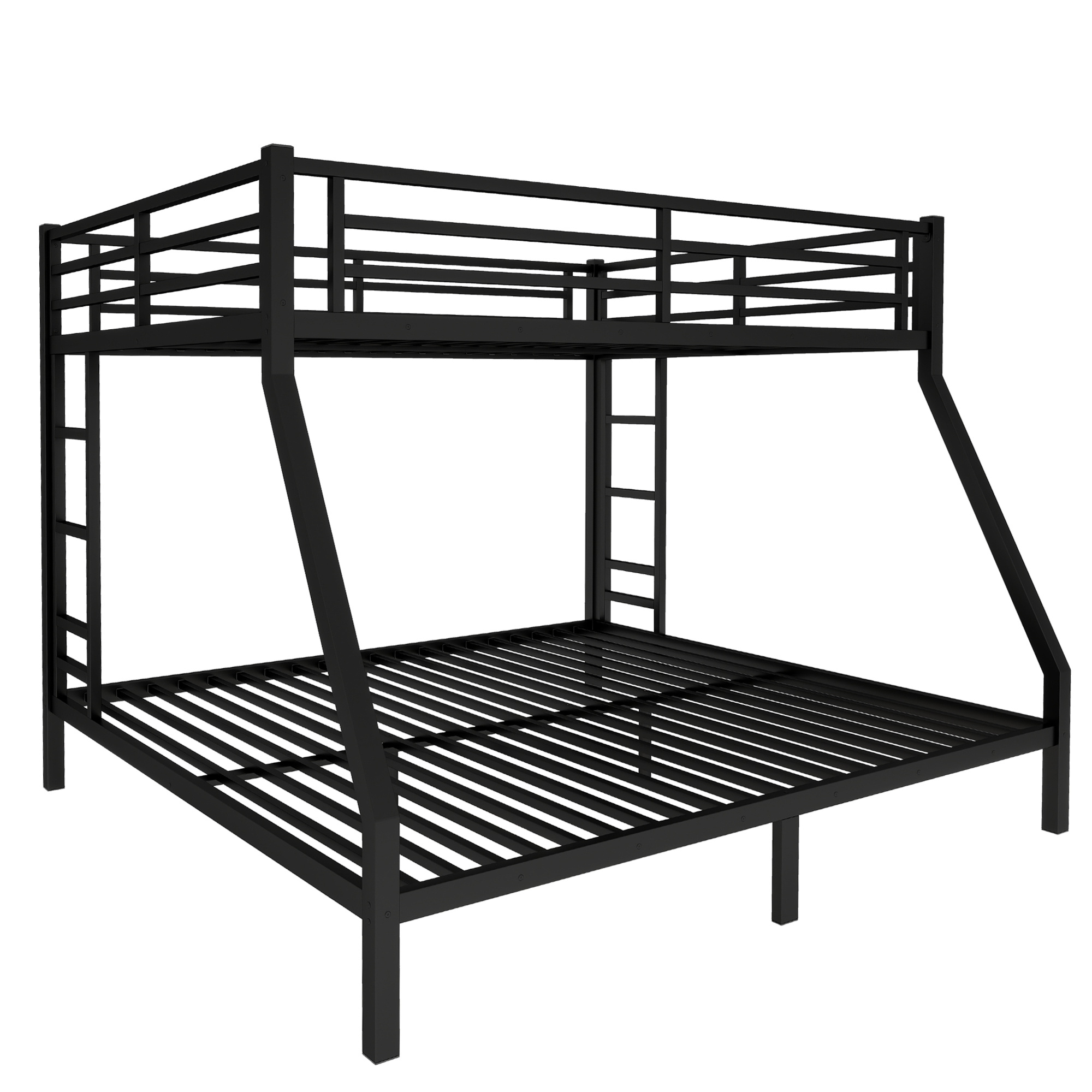 Metal Queen over King Bunk Bed for Teens and Adults,Space-Saving/Noise Reduced/No Box Spring Needed, Black - Image 4