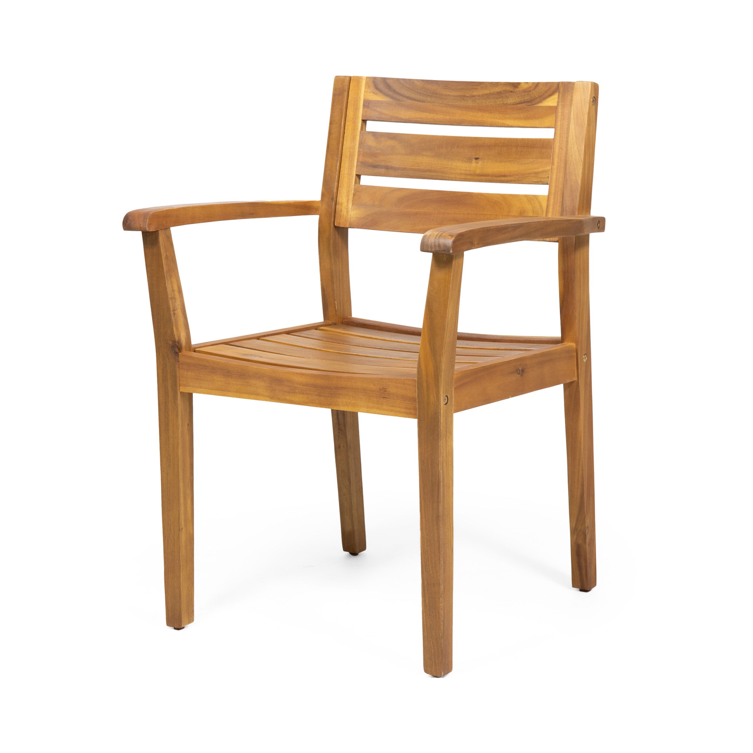 STAMFORD Dining Chairs Set of 2,Acacia Wood Patio Armchair,for Backyard, Poolside, Garden,Teak - Image 6