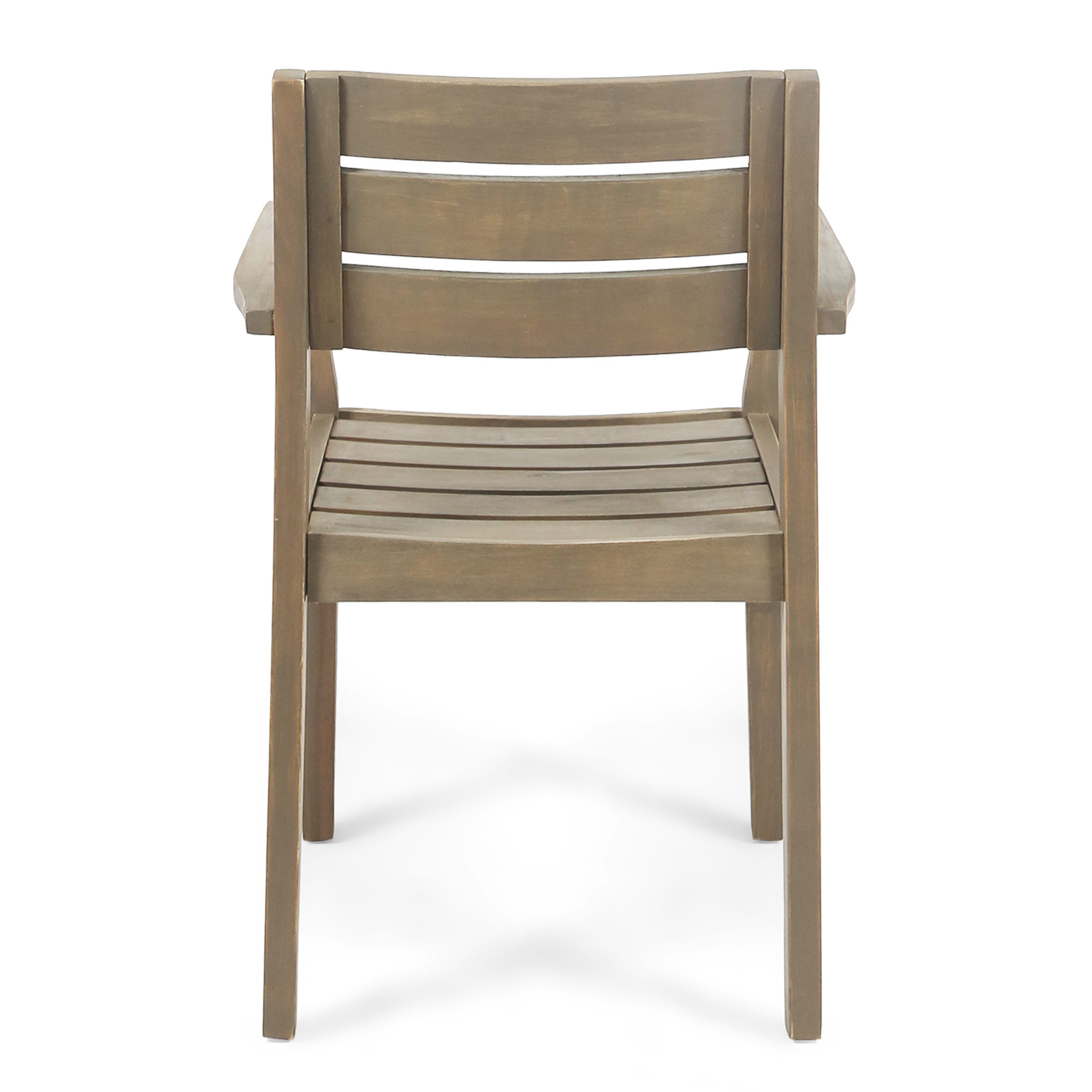 STAMFORD Dining Chairs Set of 2,Acacia Wood Patio Armchair,for Backyard, Poolside, Garden,Grey - Image 6