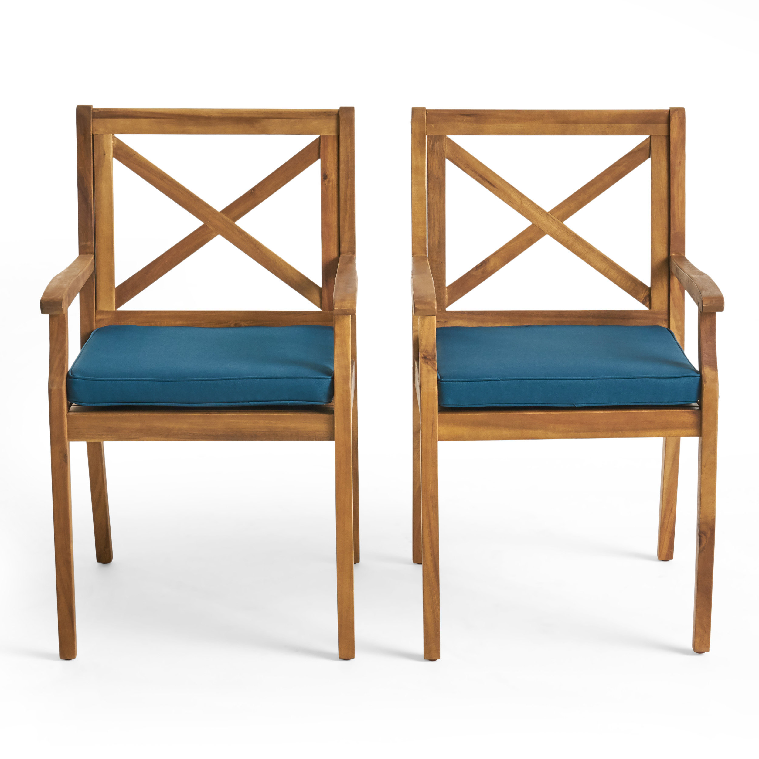 PERLA DINING CHAIR,2PCS with 2 Blue Cushions,for Backyard, Poolside, Garden - Image 5