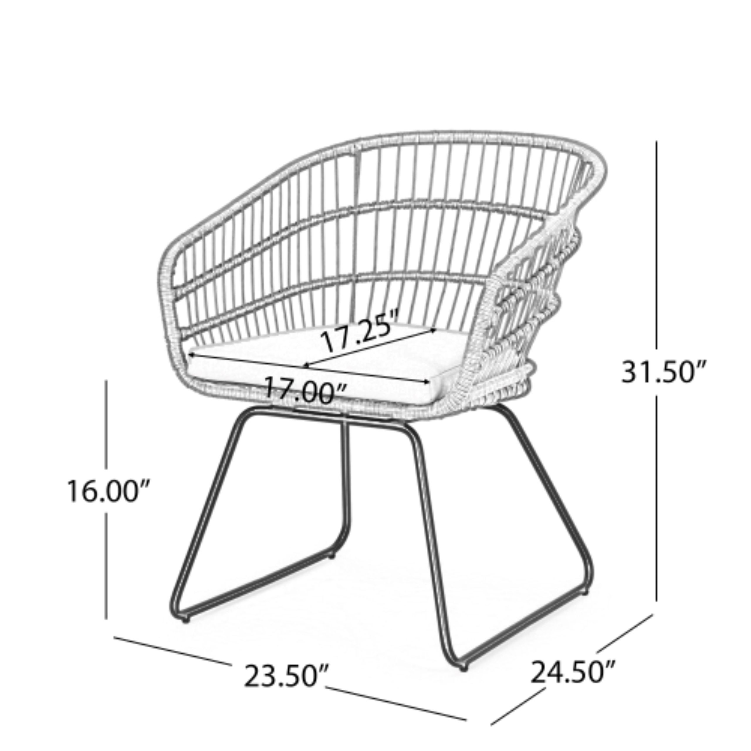 TERRY CHAIR,2PCS with 2 Cushions,Gray - Image 5