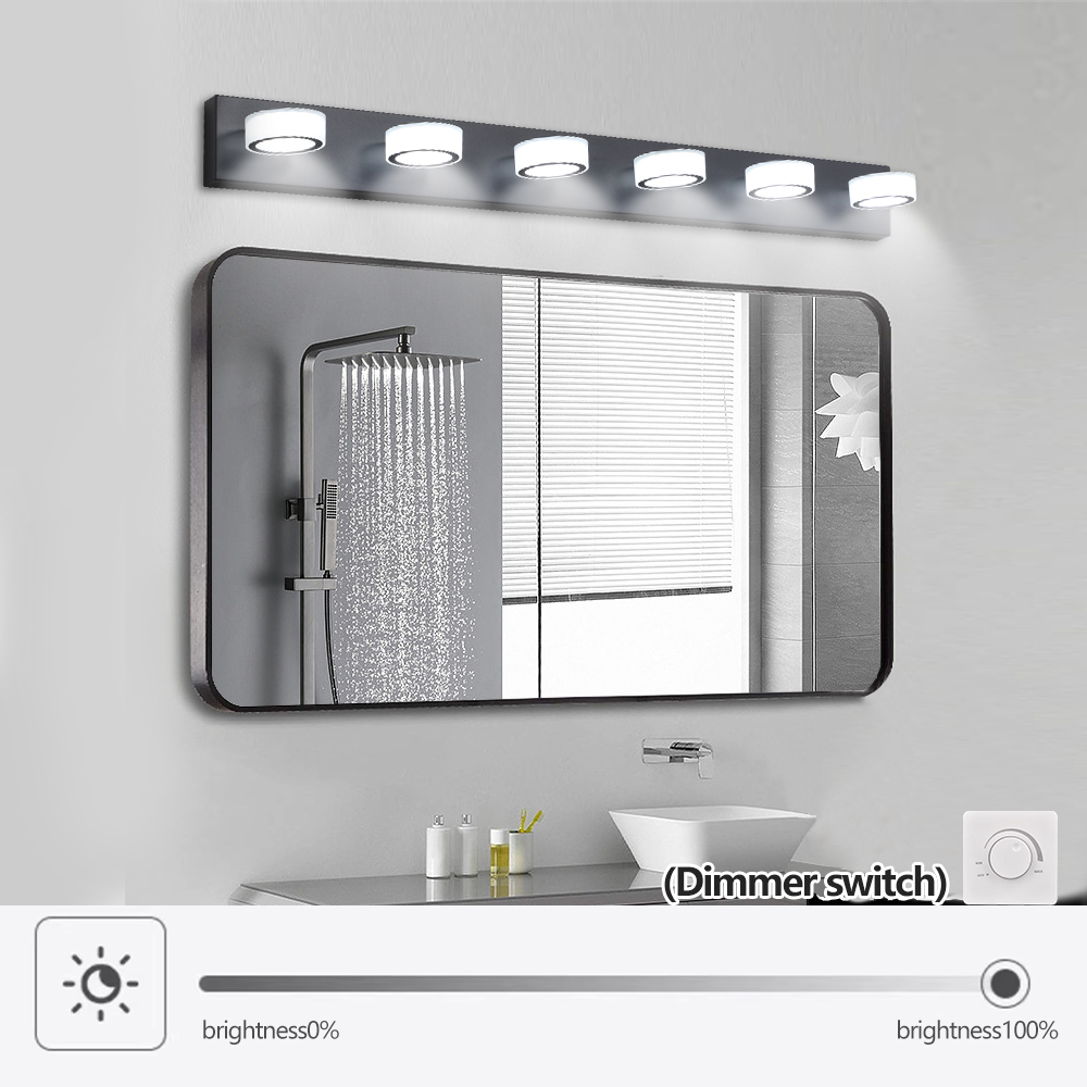 (Same as W1340110595/L2010) 45" Modern 6-Light LED Vanity Light, Sleek Black Bathroom Wall Light Fixture for Mirror, Shower, and Bathroom Decor - Image 4