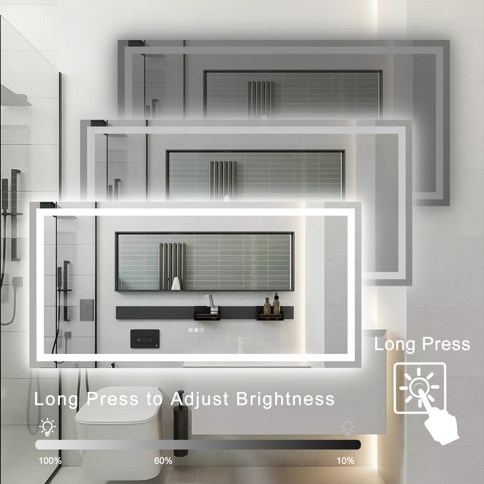 (Same as W134070942/L4004) 72"×36" LED Mirror Light Bathroom,anti-Fog & Dimming Led Bathroom Vanity Mirror - Image 4