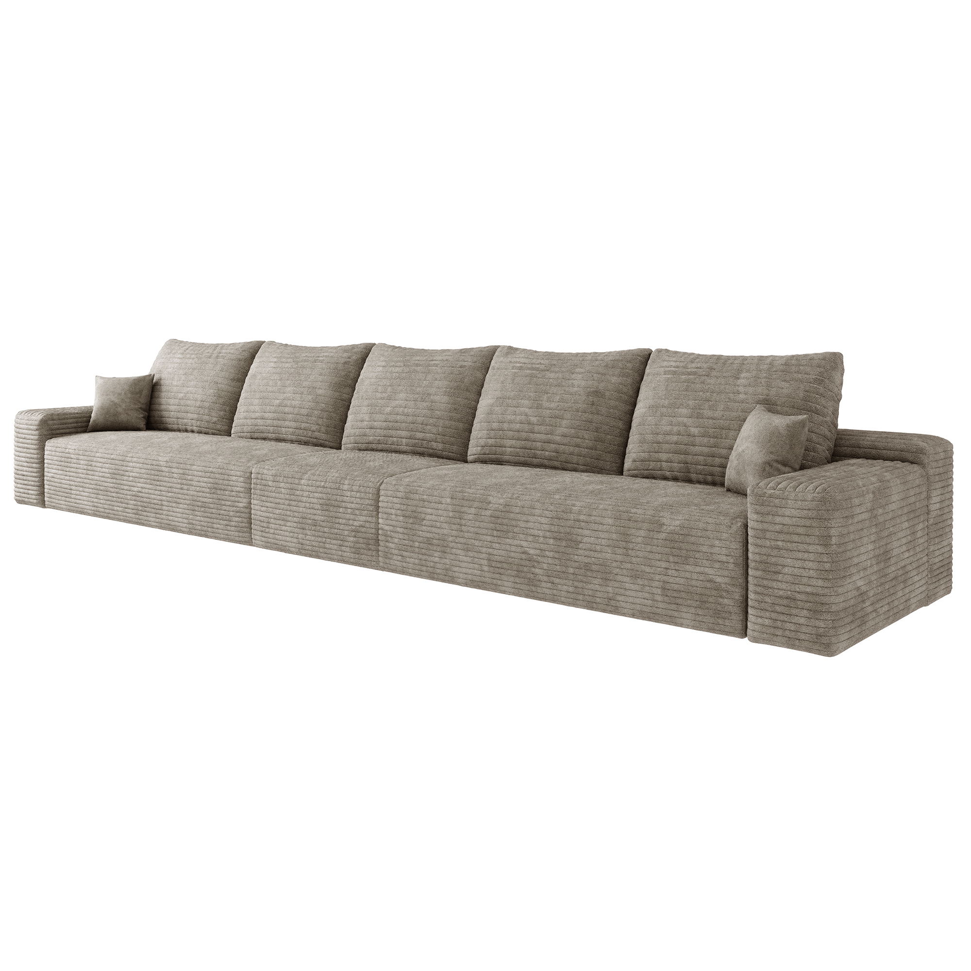 168" Cloud Sectional Couch,Modern Modular Sofa with Deep Seat, Upholstered Couches for Living Room Bedroom,No Assembly Required,Camel (Plush Corduroy Fabric) - Image 4