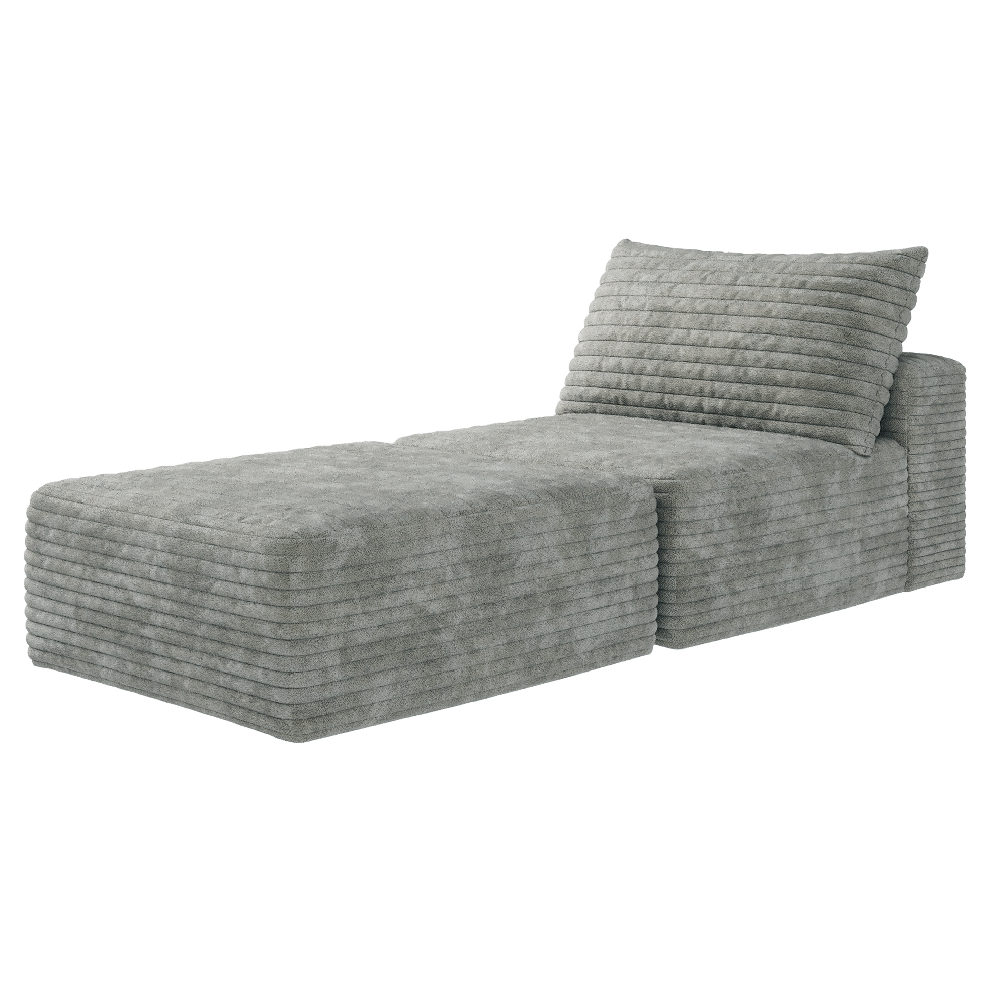 66.9"Sofa Bed, Convertible Sleeper Chair with Pillow,Back Support, Bed Comfy Floor Sofa Lounge for Living Room Bedroom, Single sofa,Grey(Plush Corduroy Fabric) - Image 6