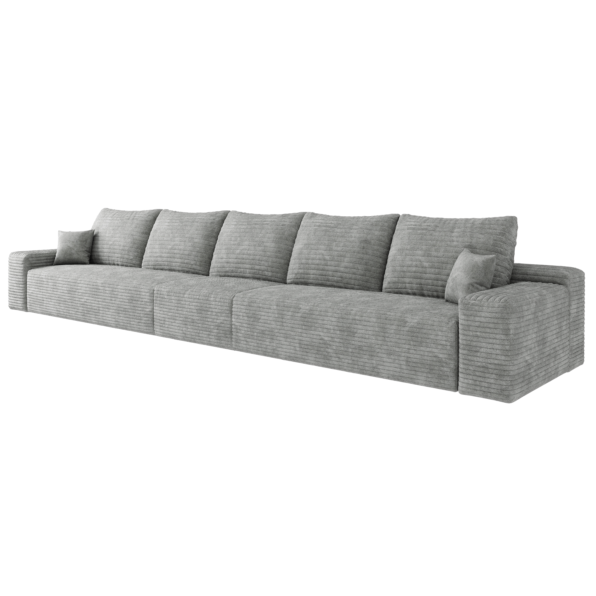 168" Cloud Sectional Couch,Modern Modular Sofa with Deep Seat, Upholstered Couches for Living Room Bedroom,No Assembly Required,Grey (Plush Corduroy Fabric) - Image 6